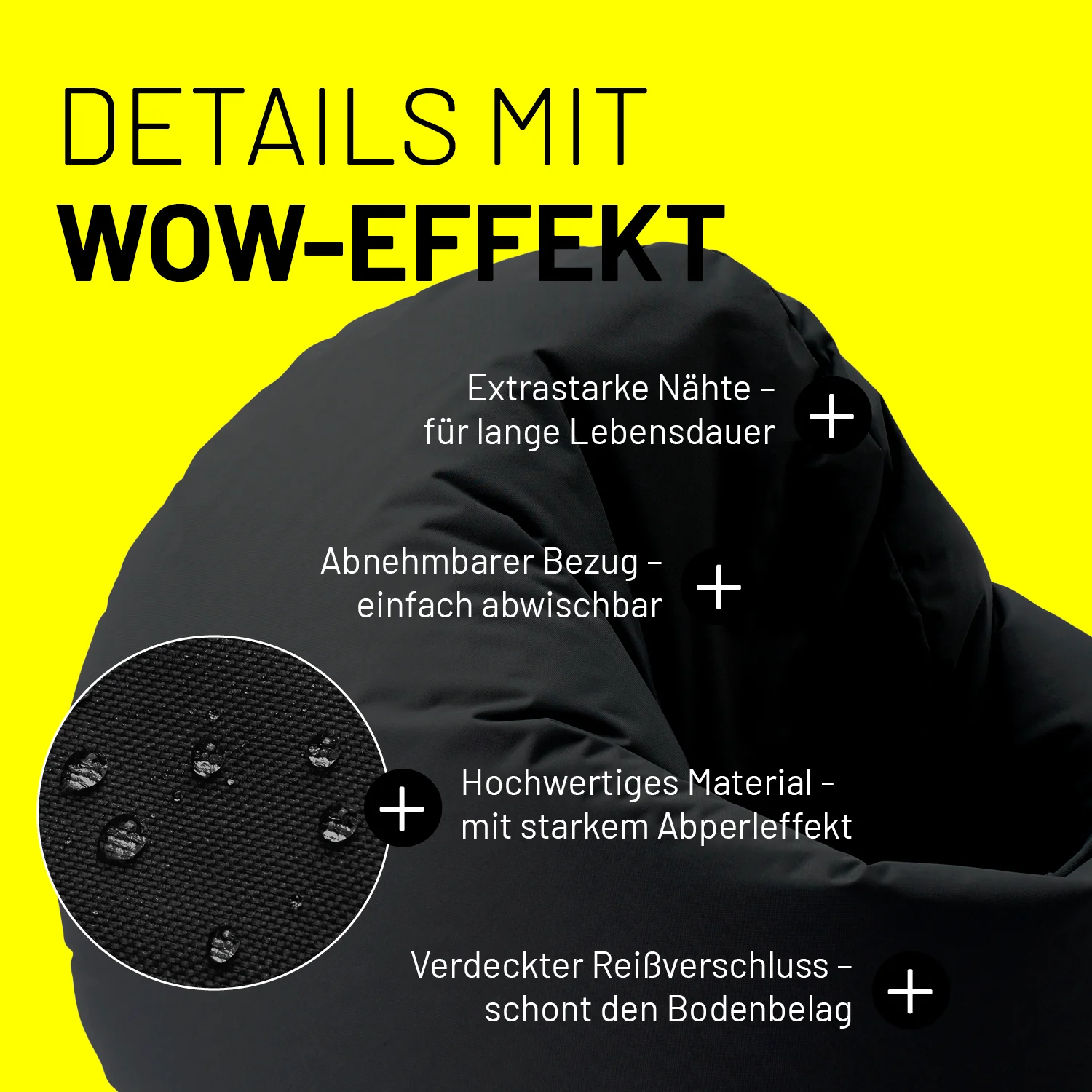 Sitzsack Drops (300 L) - indoor & outdoor - Schwarz - Image 5