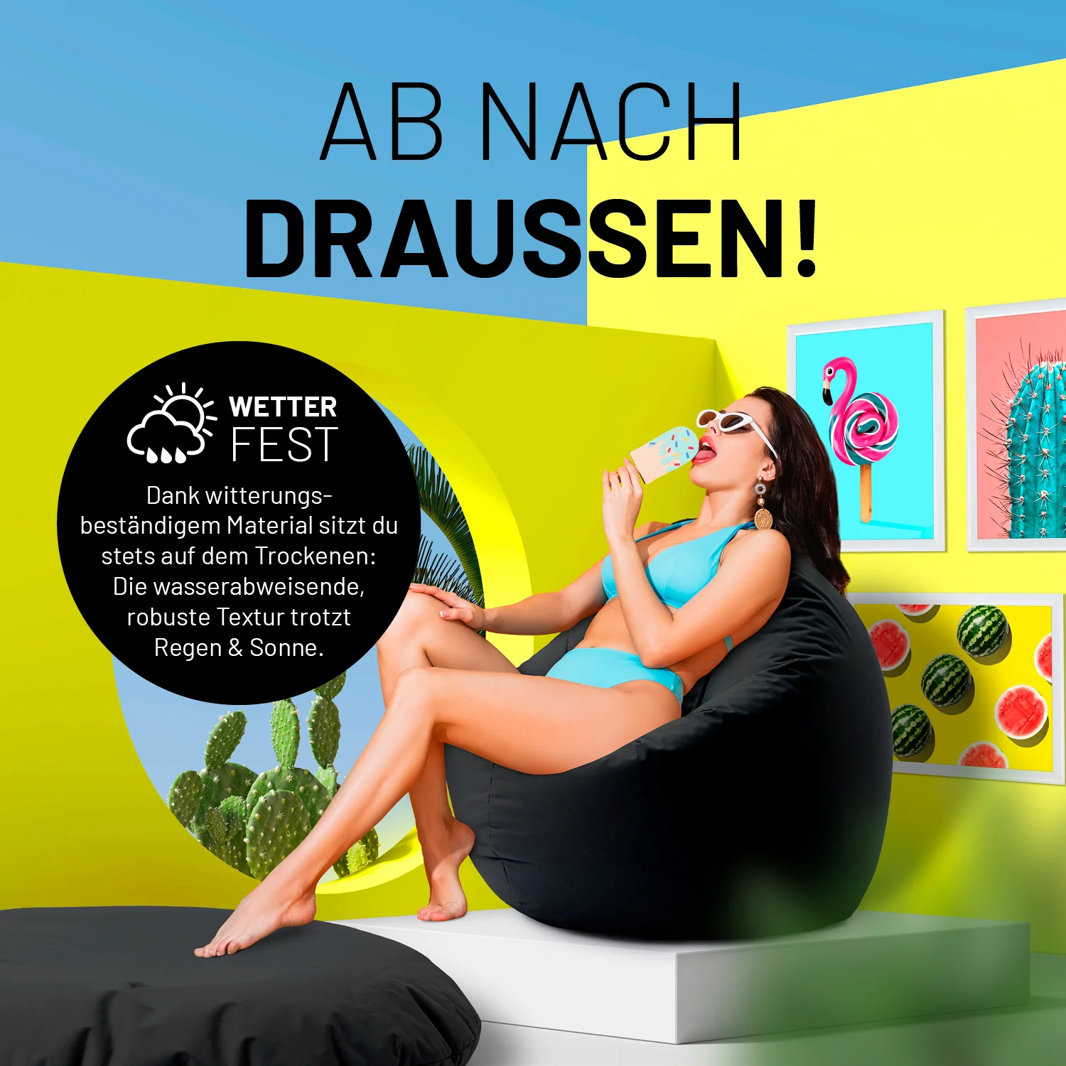 Sitzsack Drops (300 L) - indoor & outdoor - Schwarz - Image 6