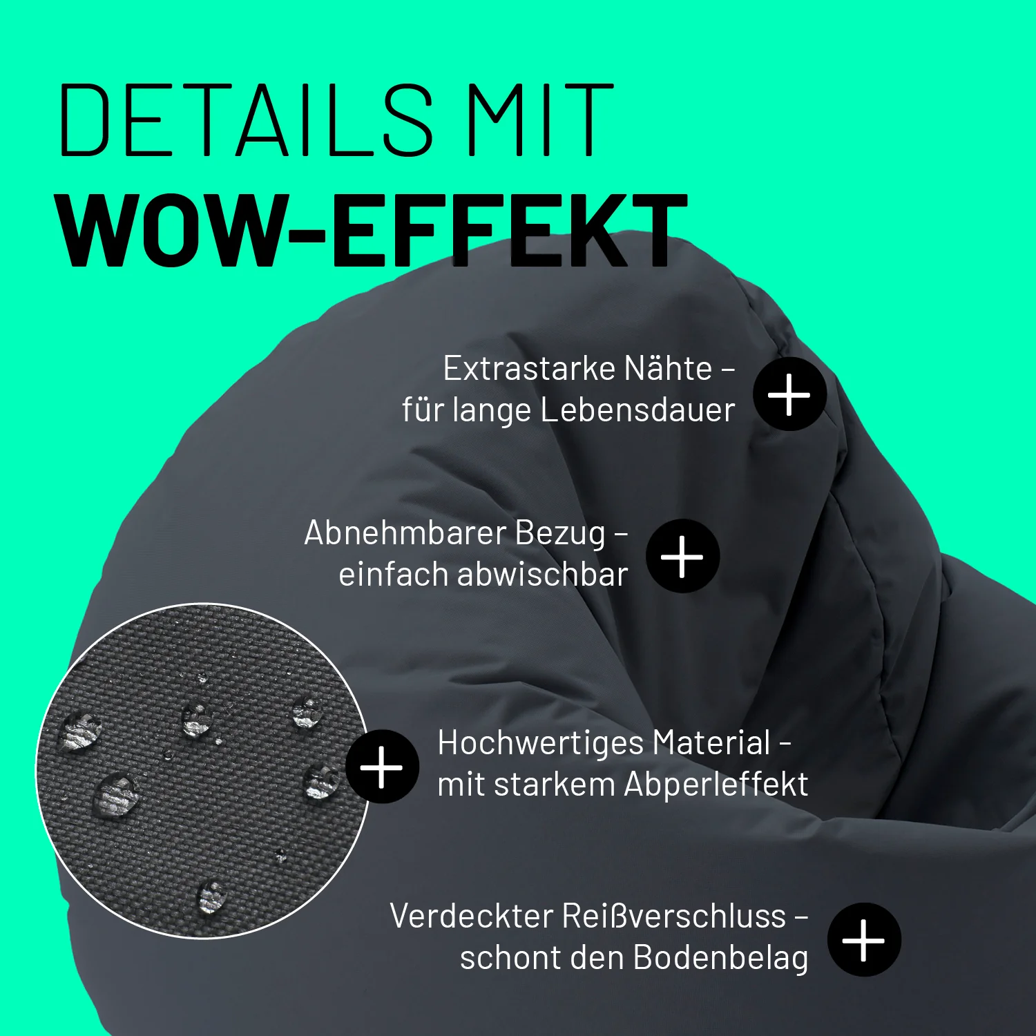 Sitzsack Drops (300 L) - indoor & outdoor - Stahlgrau - Image 5