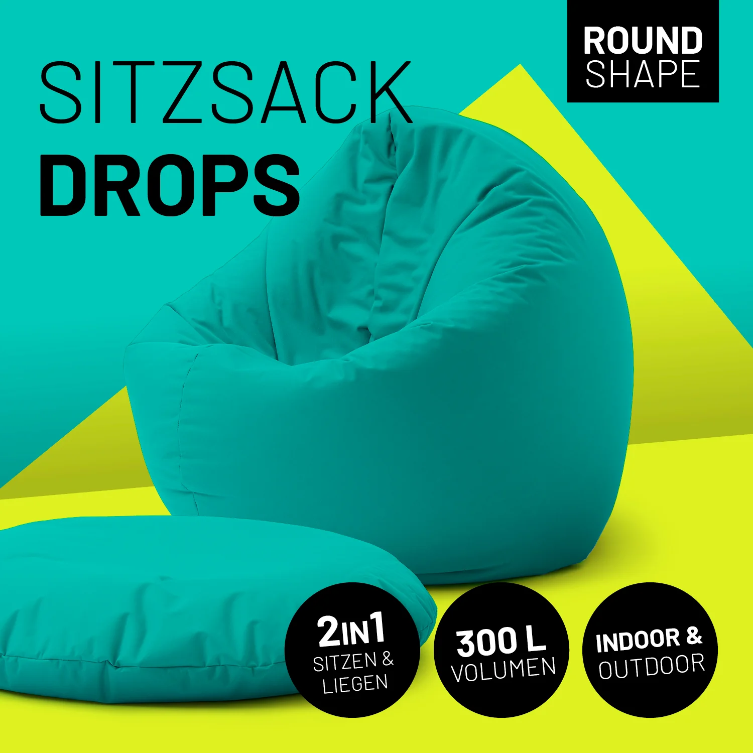 Sitzsack Drops (300 L) - indoor & outdoor - Türkis - Image 2