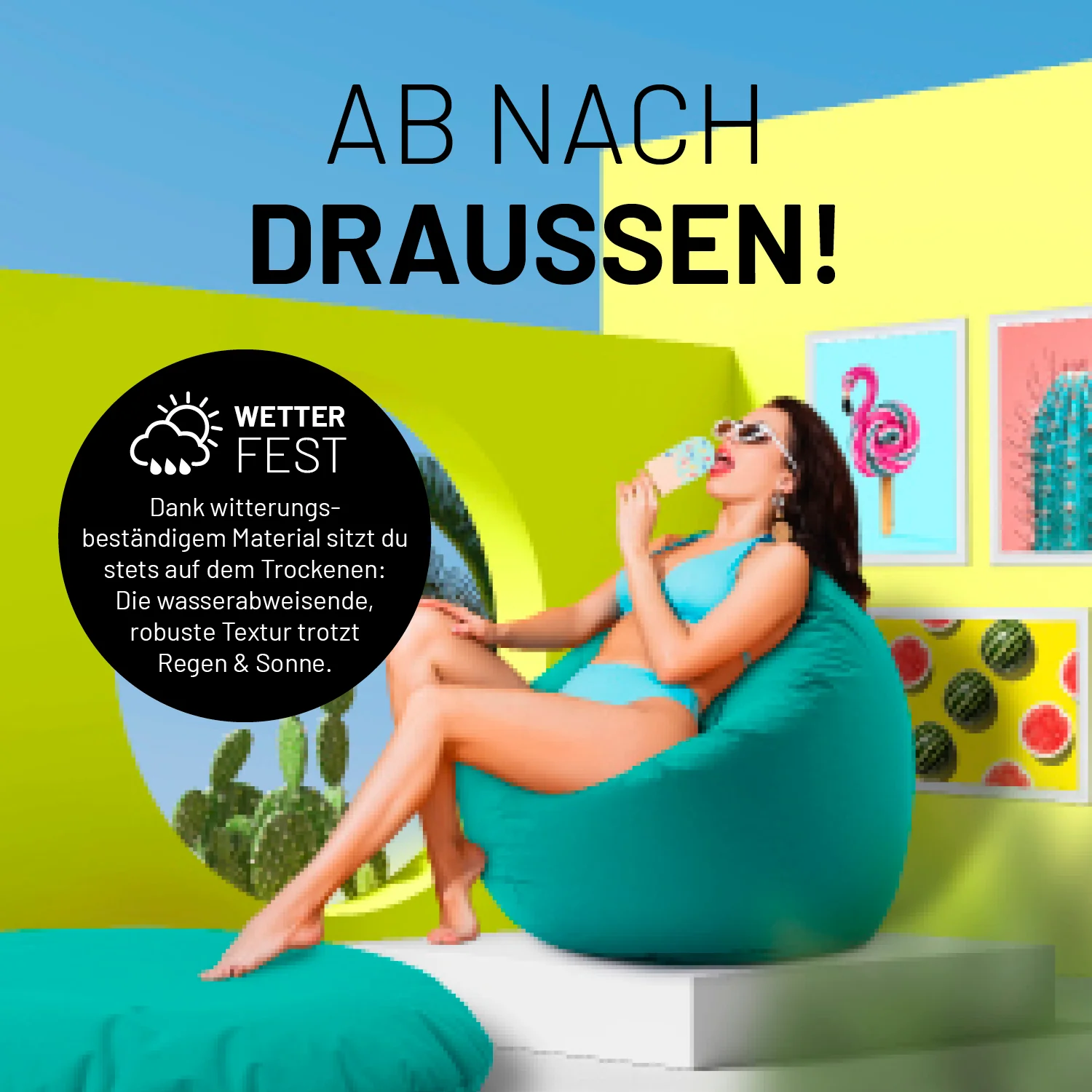 Sitzsack Drops (300 L) - indoor & outdoor - Türkis - Image 6
