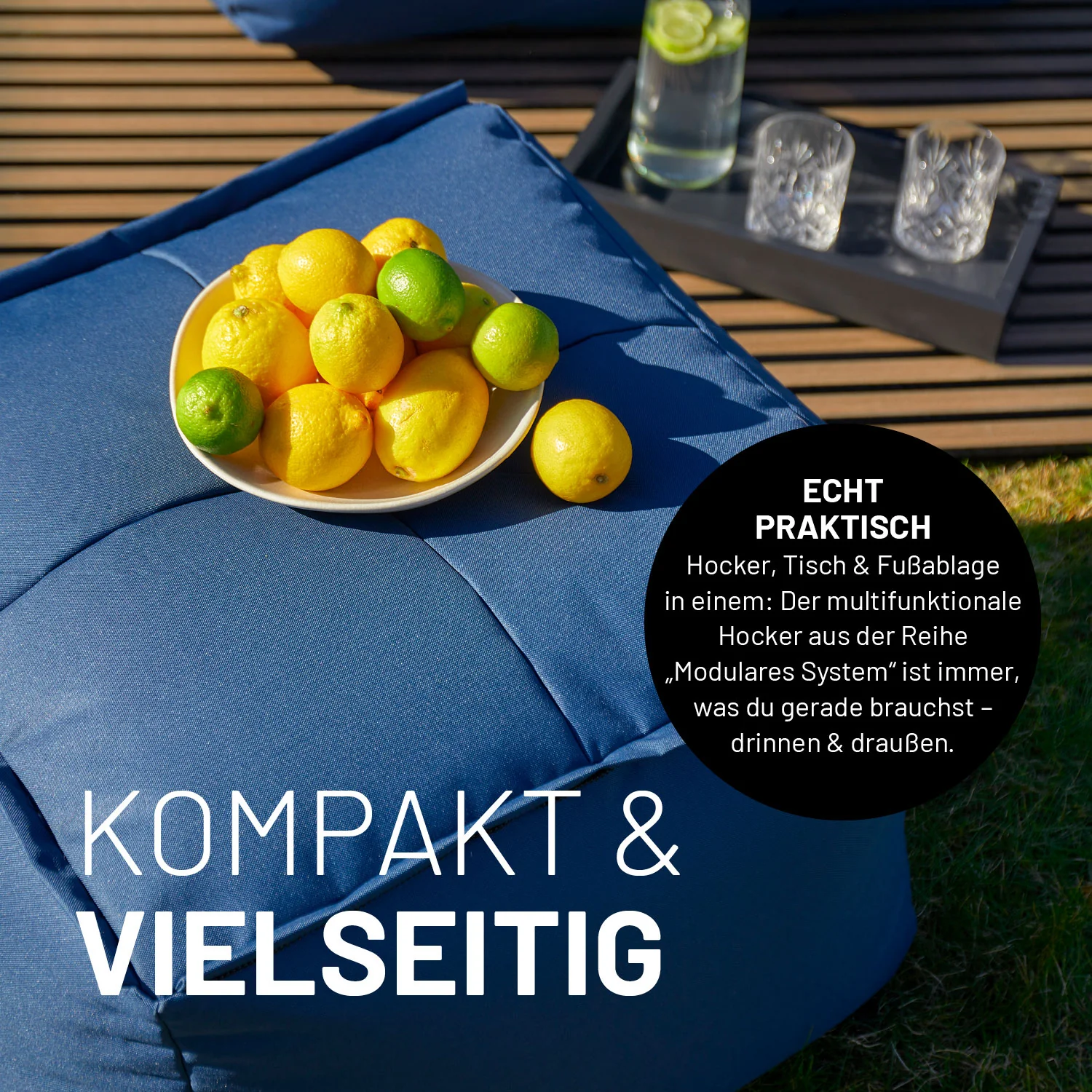 Sitzsack-Hocker (200 L) - Modulares System - indoor & outdoor - Navyblau - Image 7