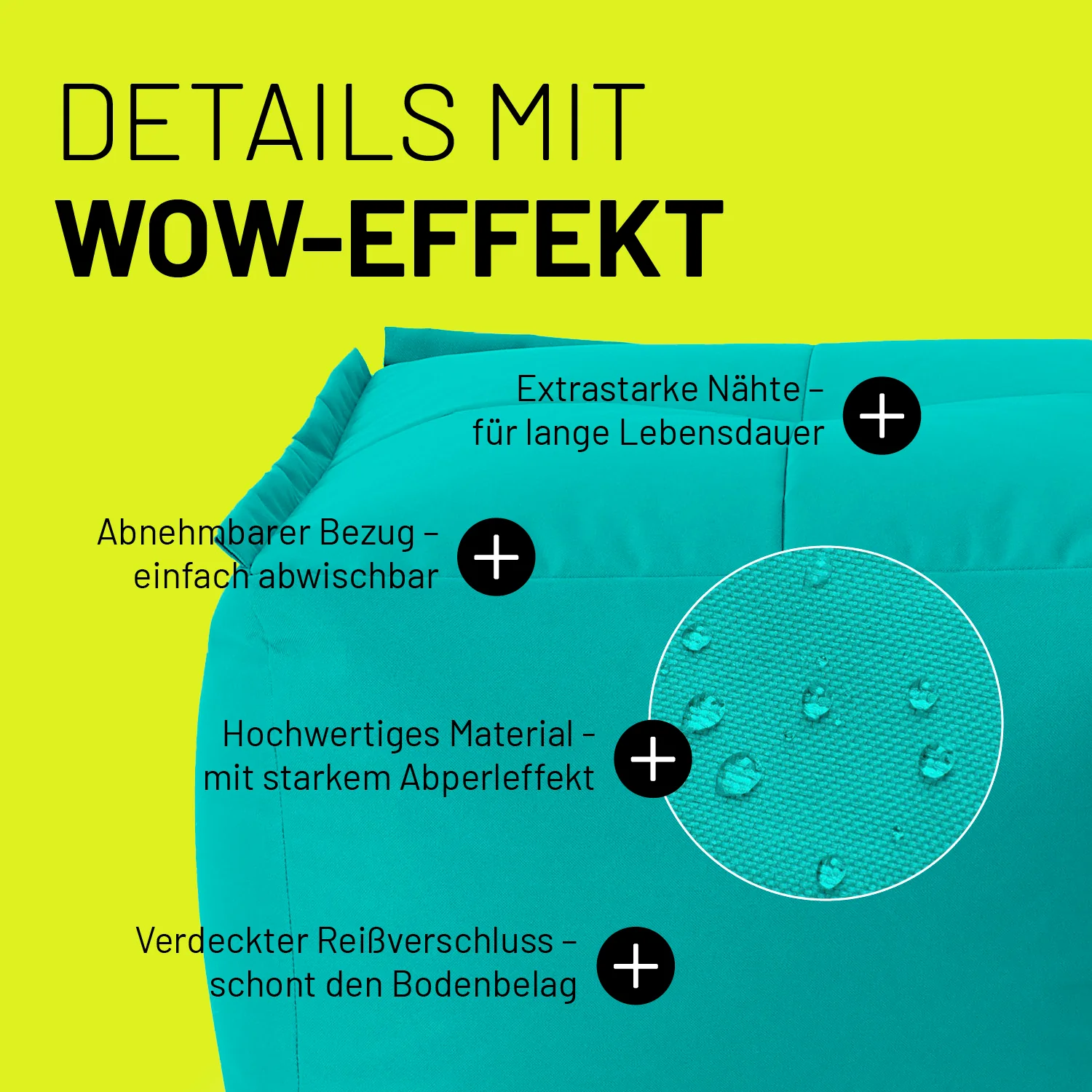 Sitzsack-Hocker (200 L) - Modulares System - indoor & outdoor - Türkis - Image 5