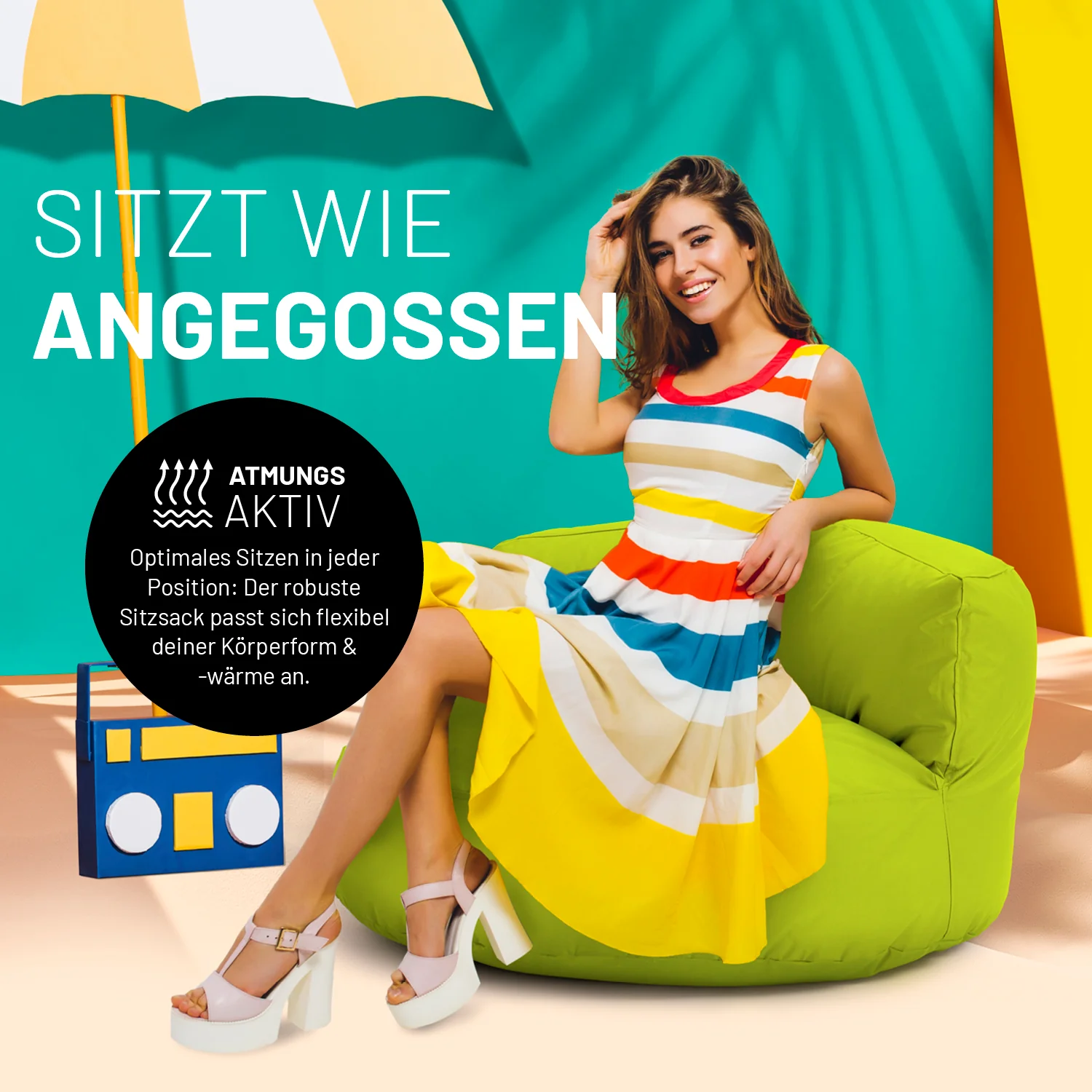 Sitzsack Lounge (320 L) - indoor & outdoor - Apfelgrün - Image 7