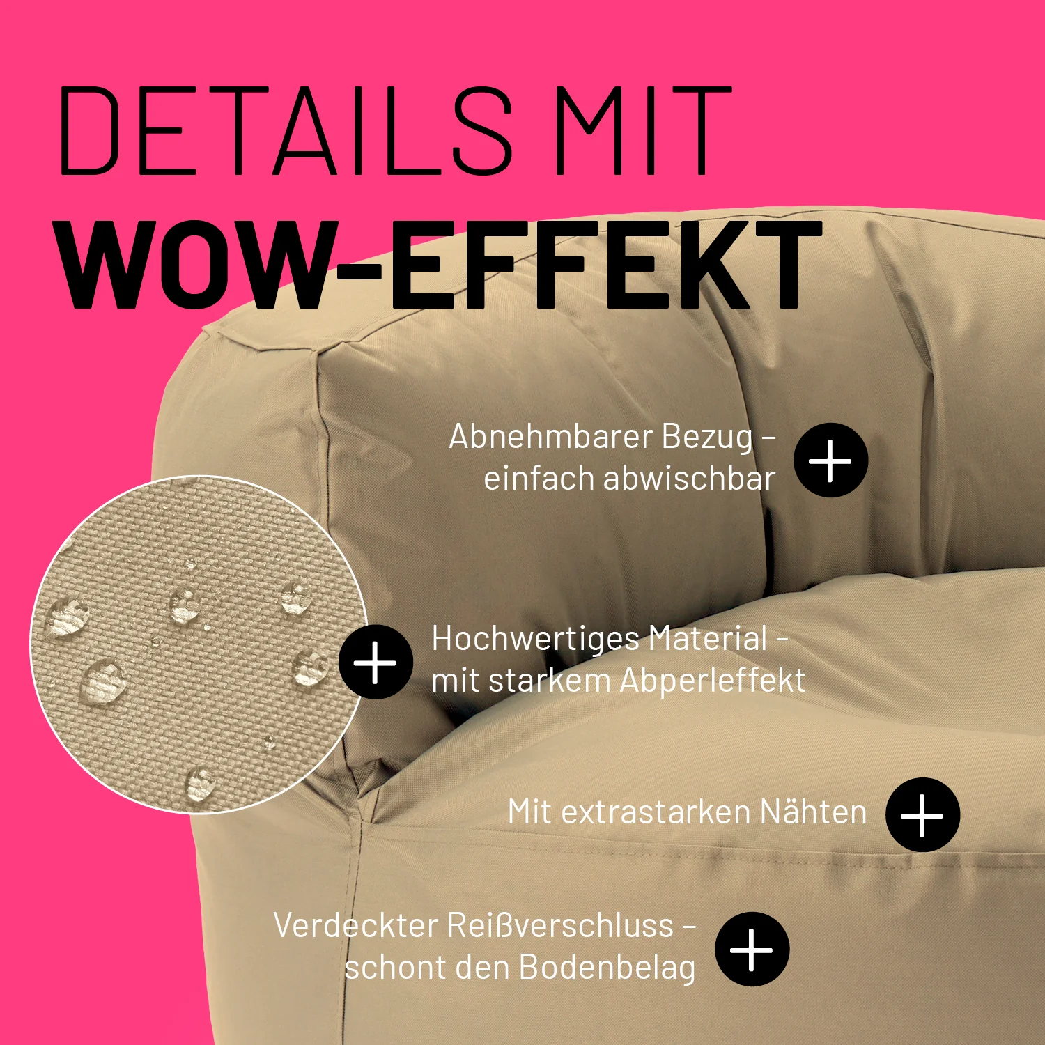 Sitzsack Lounge (320 L) - indoor & outdoor - Beige - Image 5