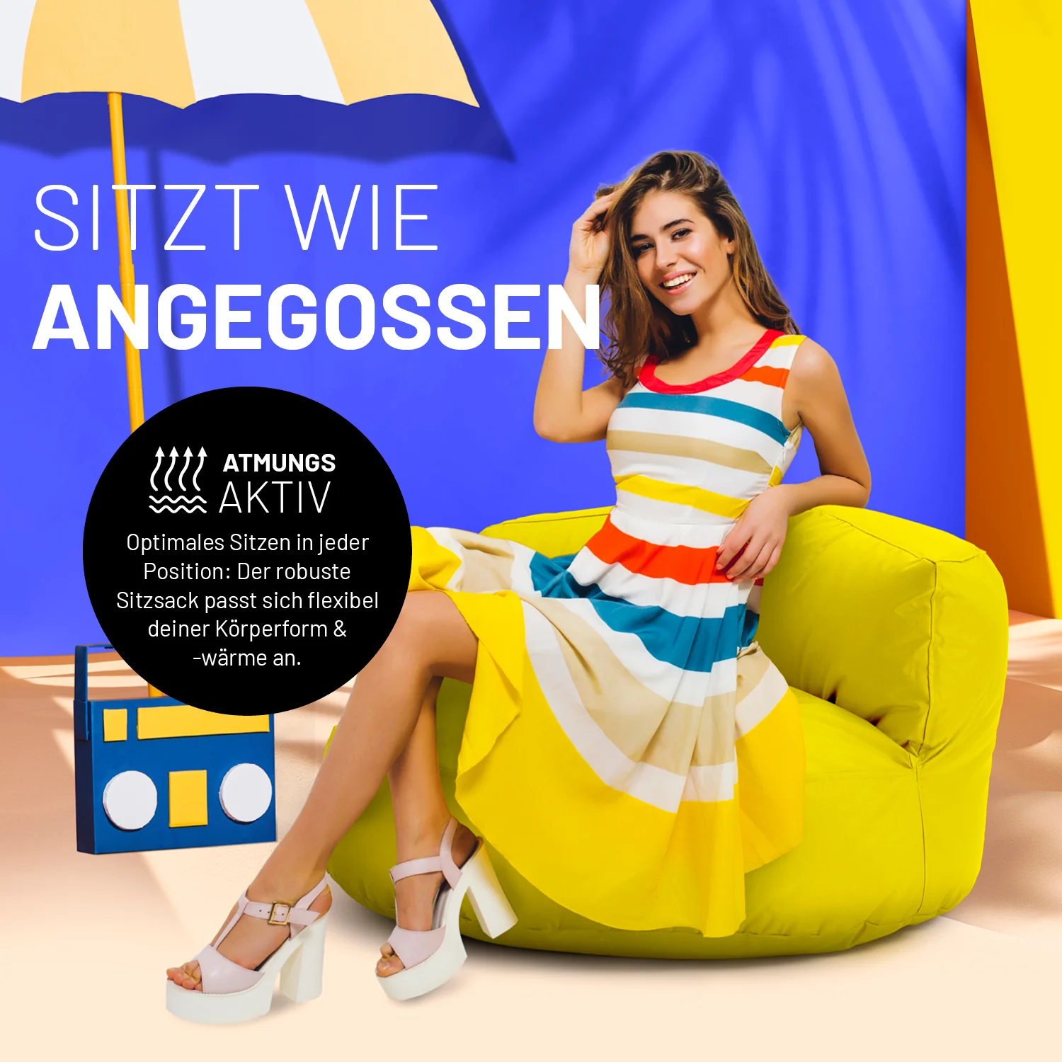 Sitzsack Lounge (320 L) - indoor & outdoor - Gelb - Image 7