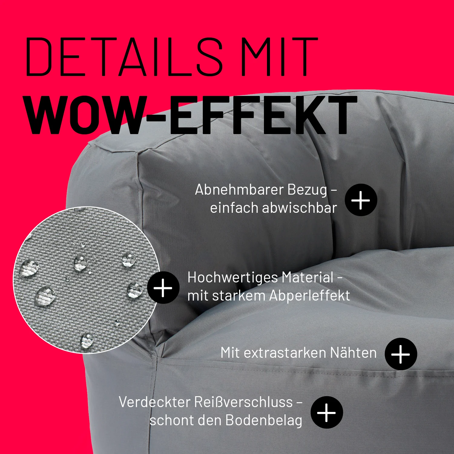 Sitzsack Lounge (320 L) - indoor & outdoor - Grau - Image 5