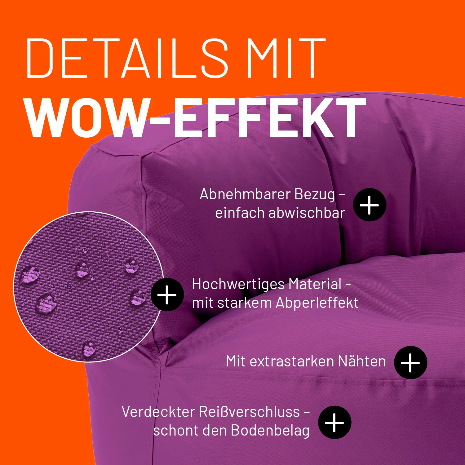 Sitzsack Lounge (320 L) - indoor & outdoor - Lila - Image 5