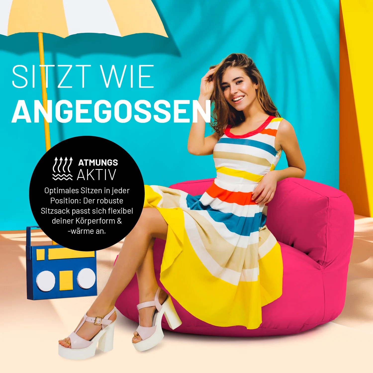 Sitzsack Lounge (320 L) - indoor & outdoor - Pink - Image 7