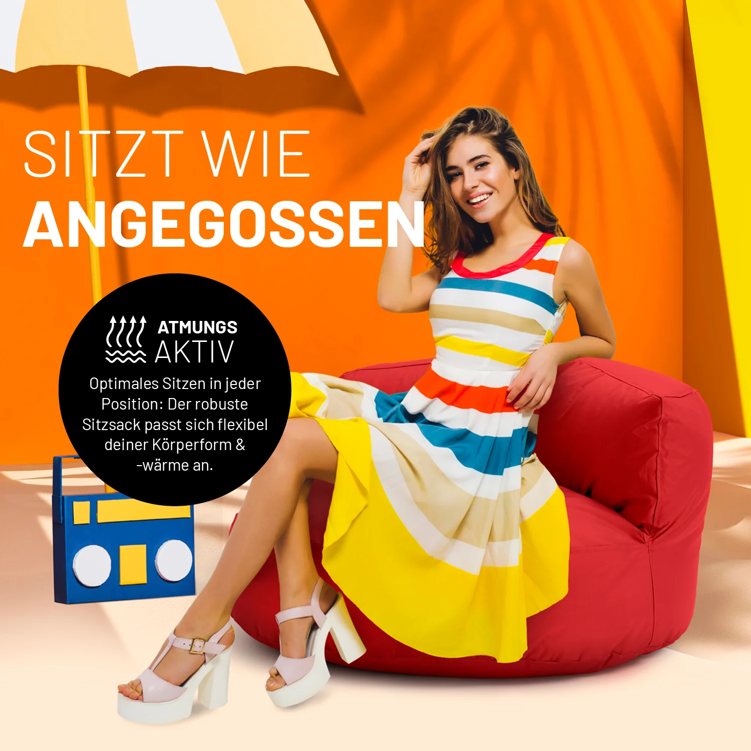 Sitzsack Lounge (320 L) - indoor & outdoor - Rot - Image 7