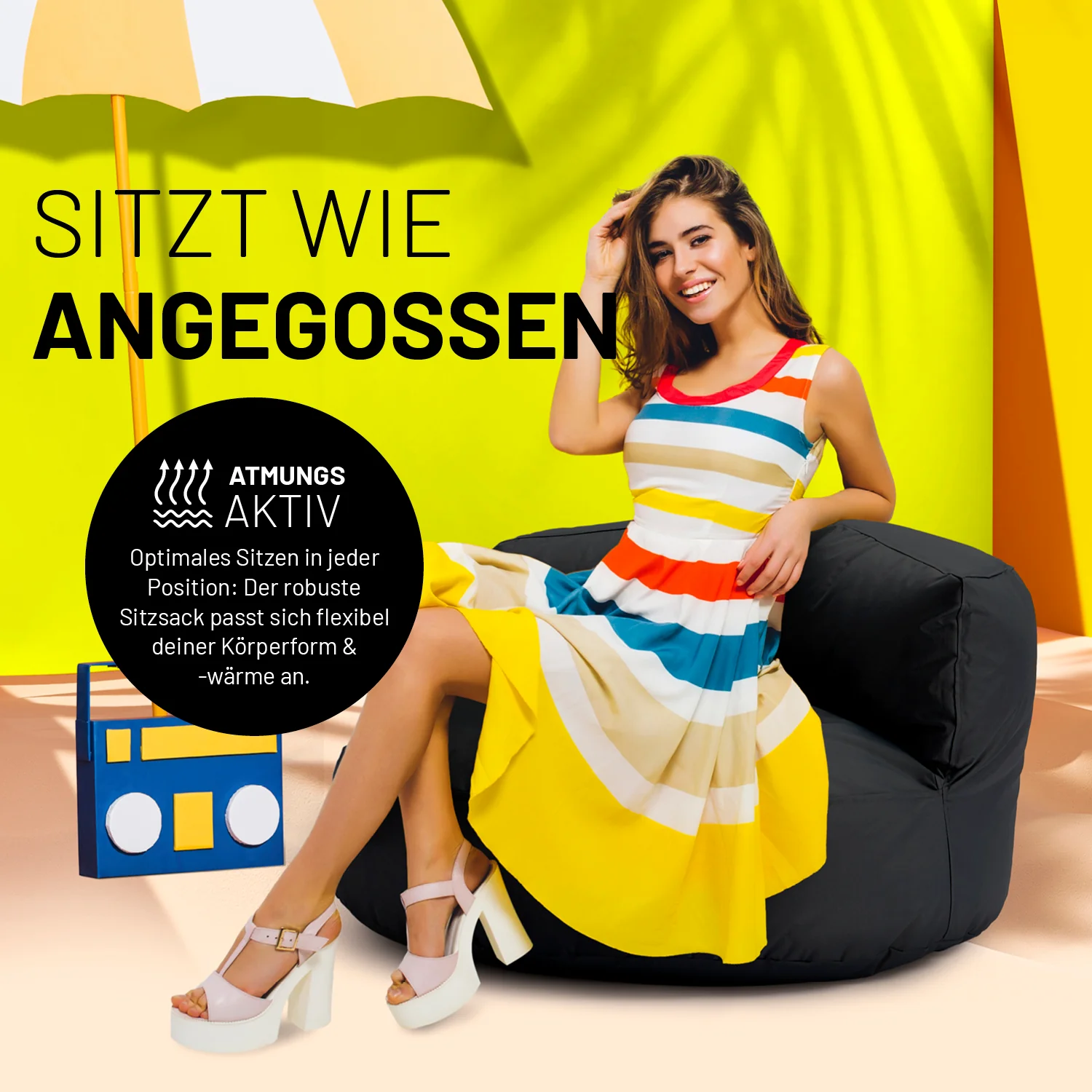 Sitzsack Lounge (320 L) - indoor & outdoor - Schwarz - Image 7