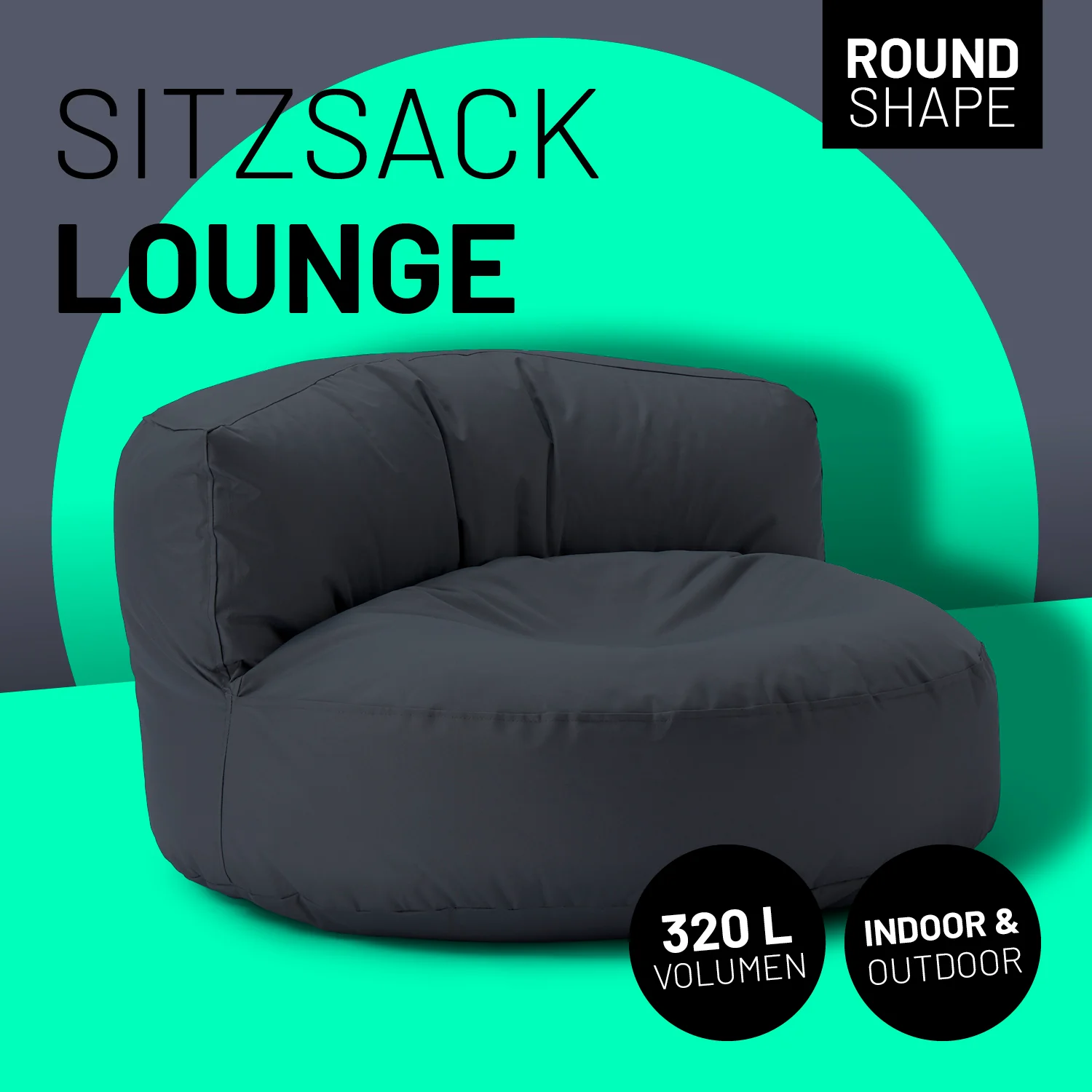 Sitzsack Lounge (320 L) - indoor & outdoor - Stahlgrau - Image 2