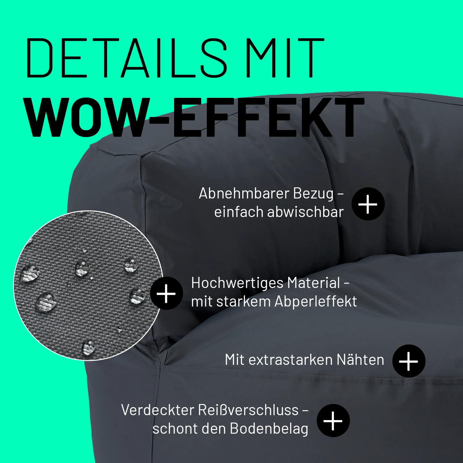 Sitzsack Lounge (320 L) - indoor & outdoor - Stahlgrau - Image 5
