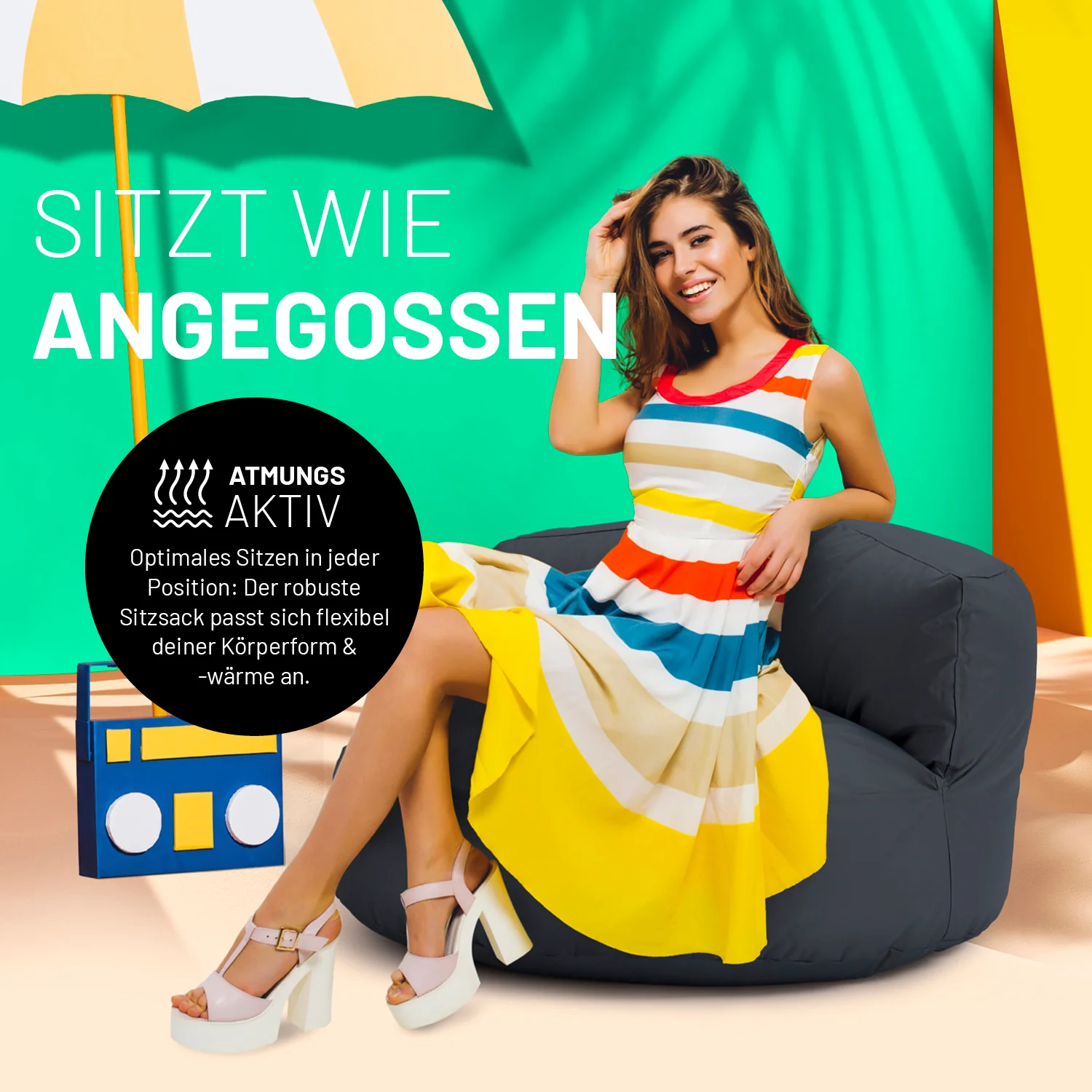 Sitzsack Lounge (320 L) - indoor & outdoor - Stahlgrau - Image 7