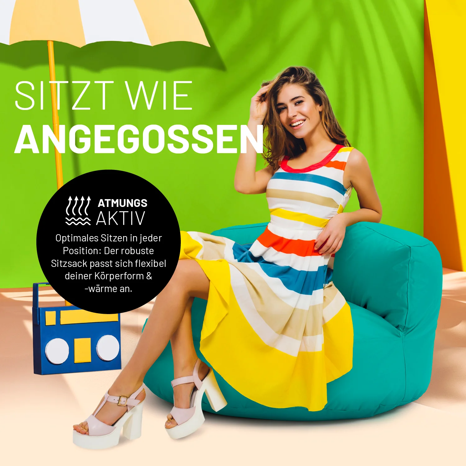 Sitzsack Lounge (320 L) - indoor & outdoor - Türkis - Image 7