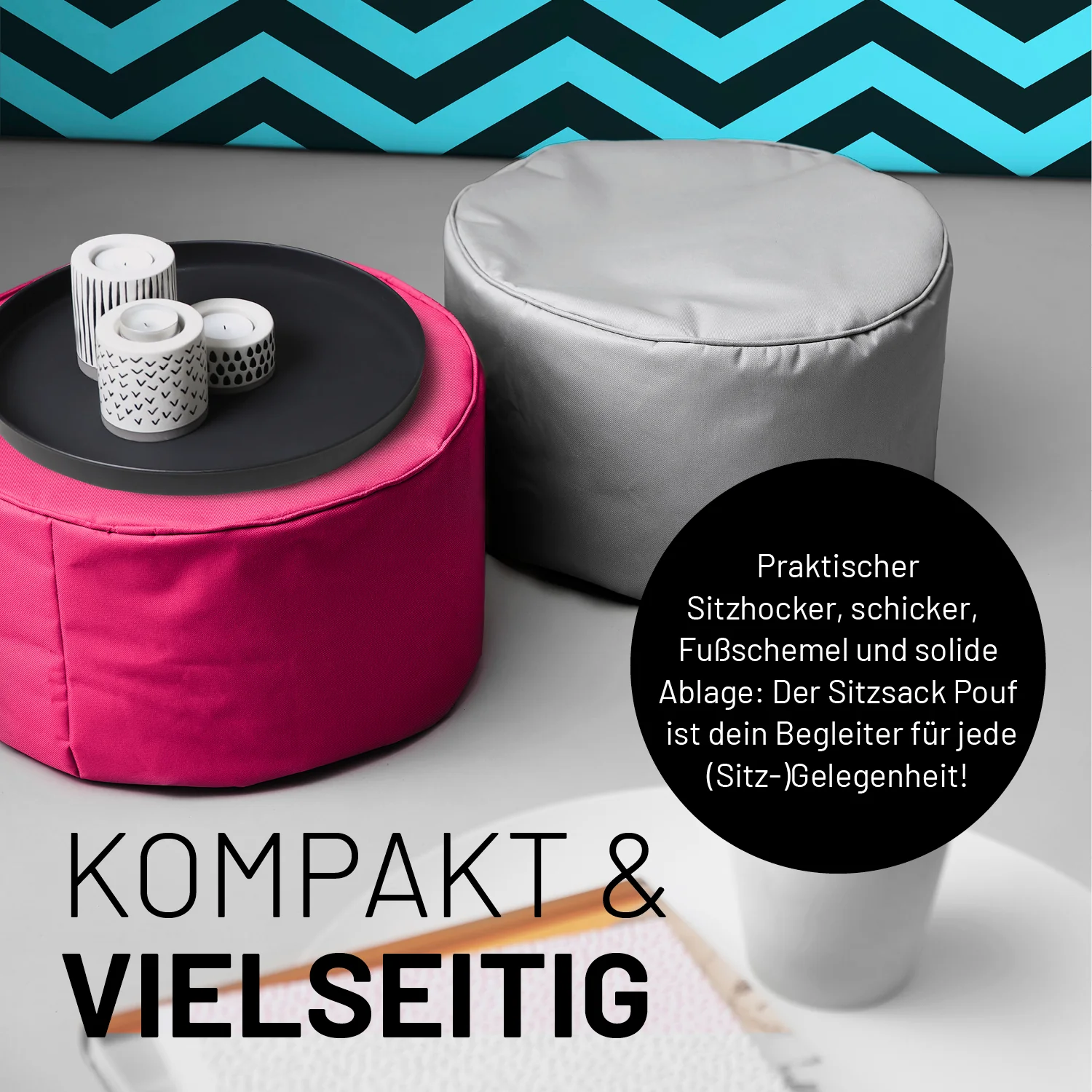 Sitzsack-Hocker/Pouf (50 L) - indoor & outdoor - Beige - Image 7