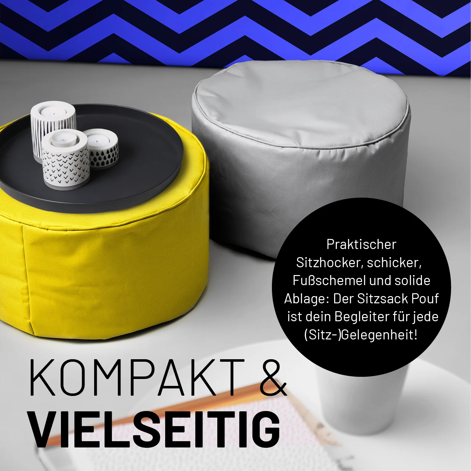 Sitzsack-Hocker/Pouf (50 L) - indoor & outdoor - Gelb - Image 7