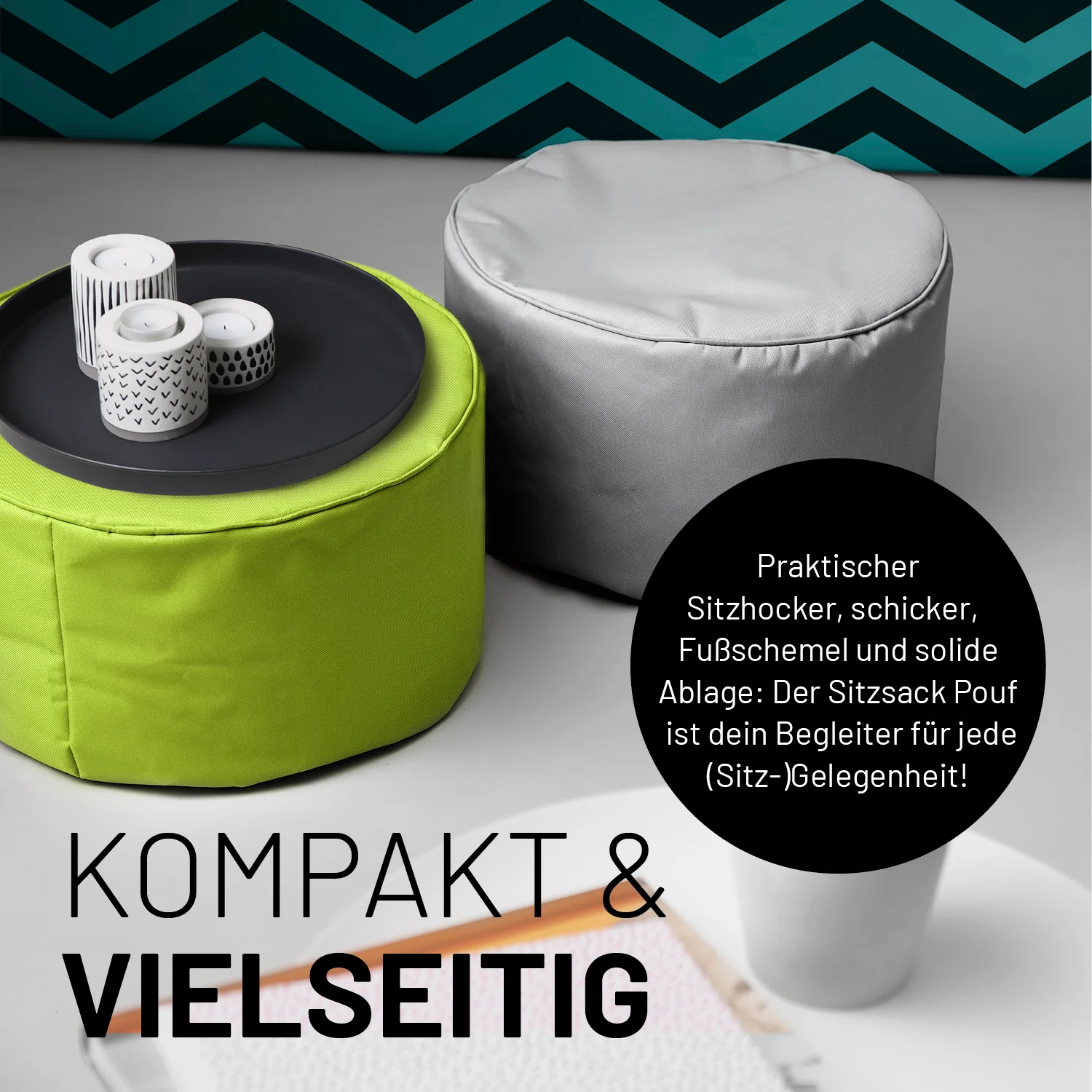 Sitzsack-Hocker/Pouf (50 L) - indoor & outdoor - Grün - Image 7