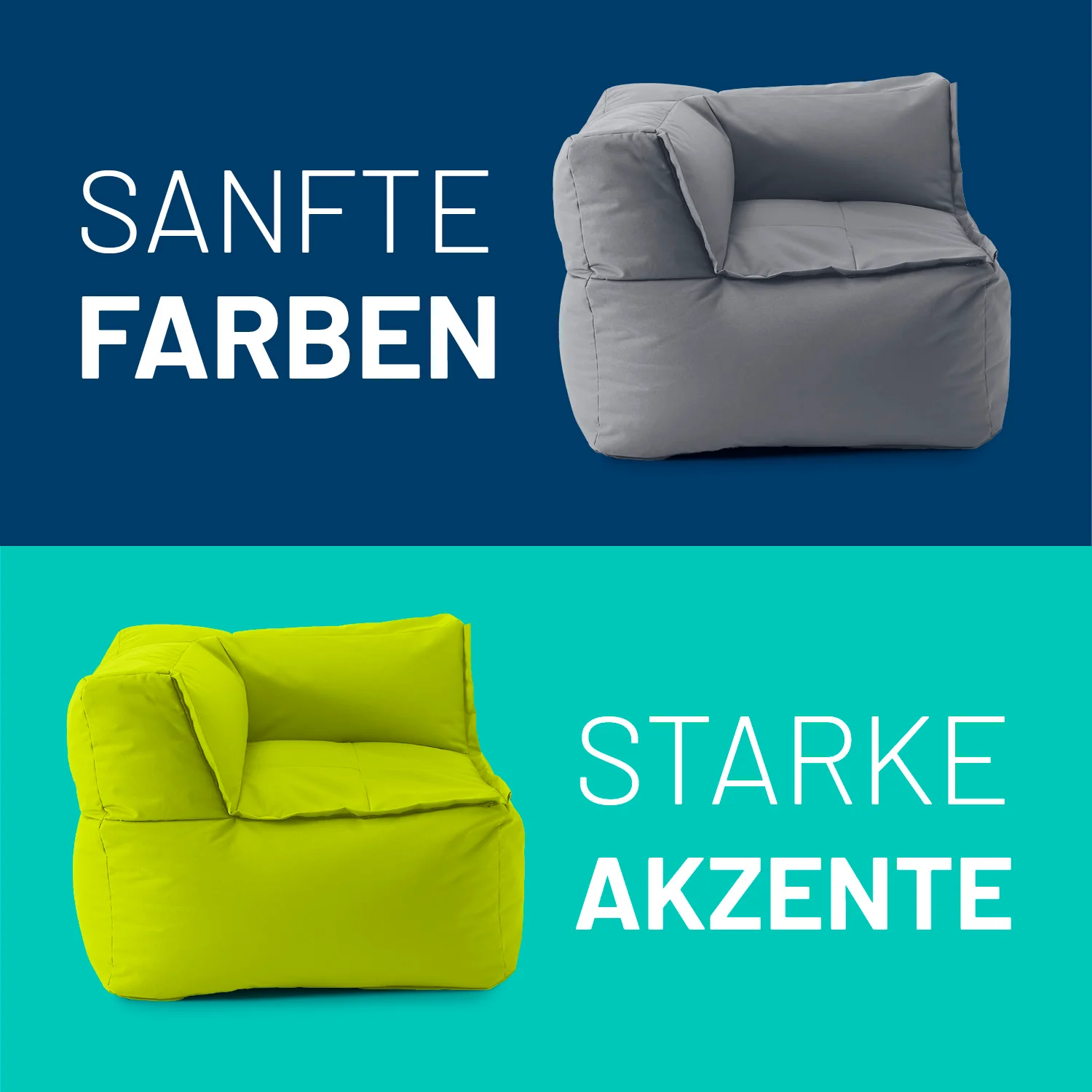 Sitzsack-Sofa Ecke (340 L) - Modulares System - indoor & outdoor - Apfelgrün - Image 8