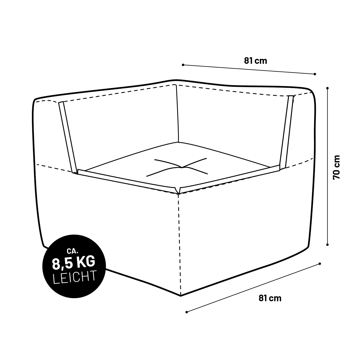 Sitzsack-Sofa Ecke (340 L) - Modulares System - indoor & outdoor - Apfelgrün - Image 9