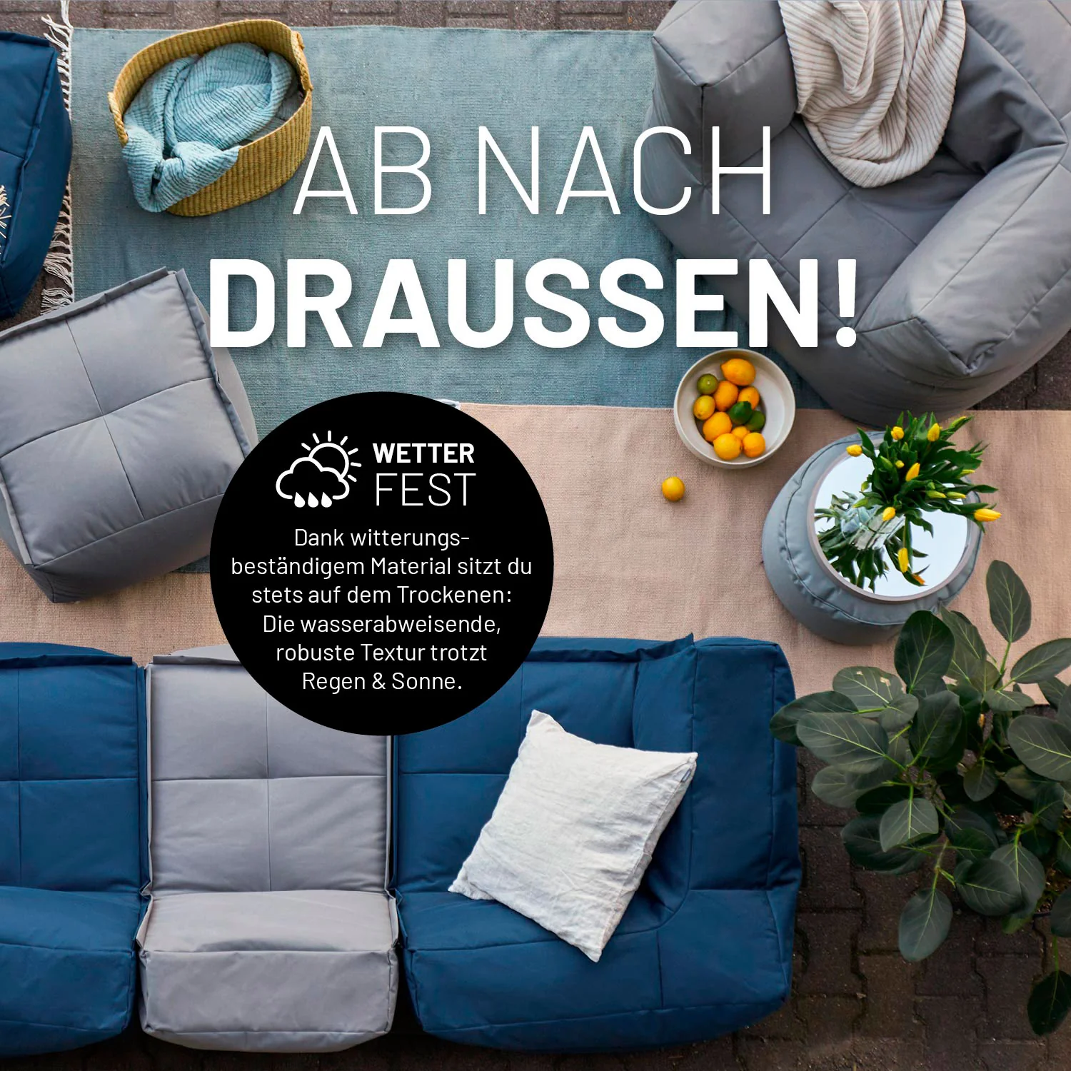 Sitzsack-Sofa Ecke (340 L) - Modulares System - indoor & outdoor - Grau - Image 6