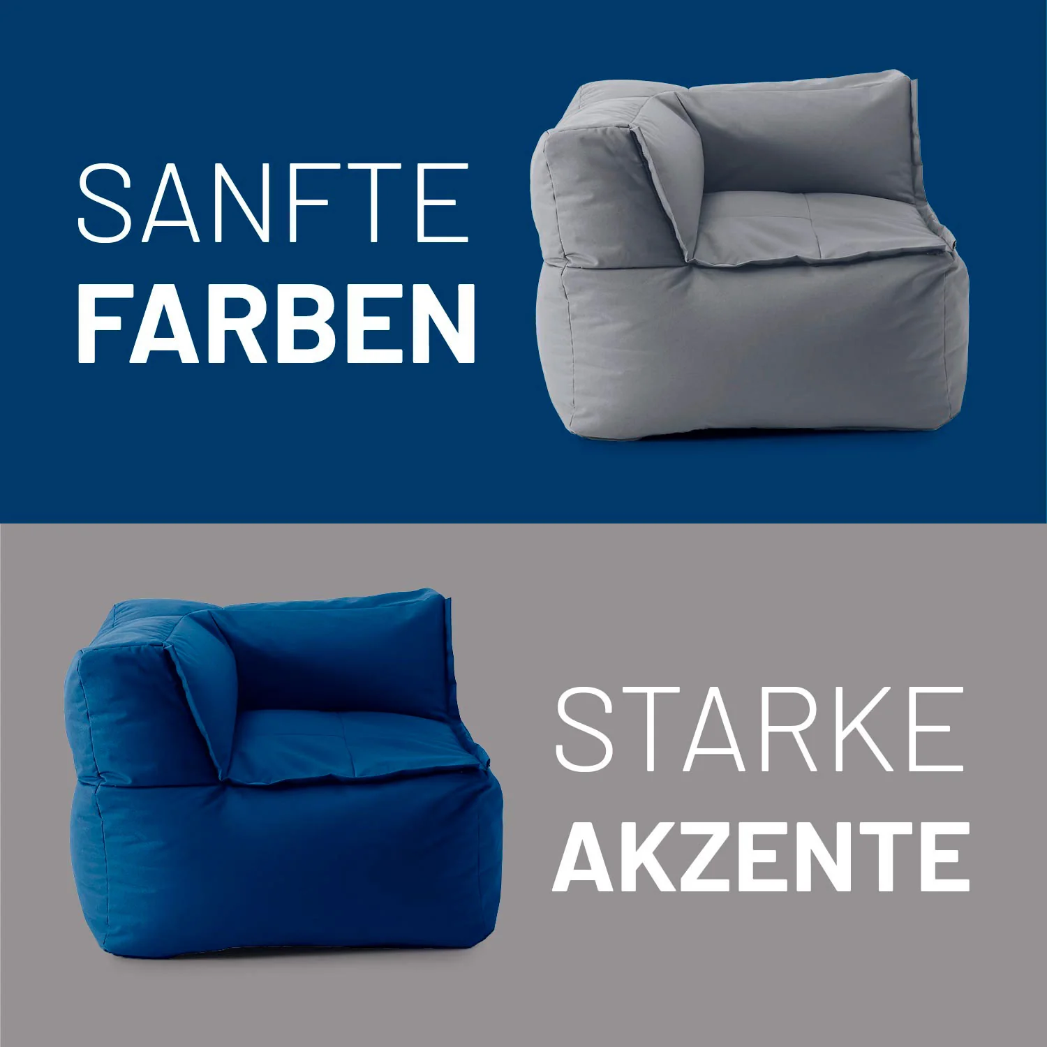 Sitzsack-Sofa Ecke (340 L) - Modulares System - indoor & outdoor - Grau - Image 8