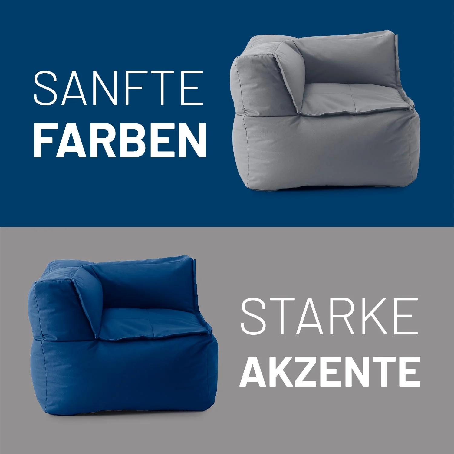Sitzsack-Sofa Ecke (340 L) - Modulares System - indoor & outdoor - Navyblau - Image 8