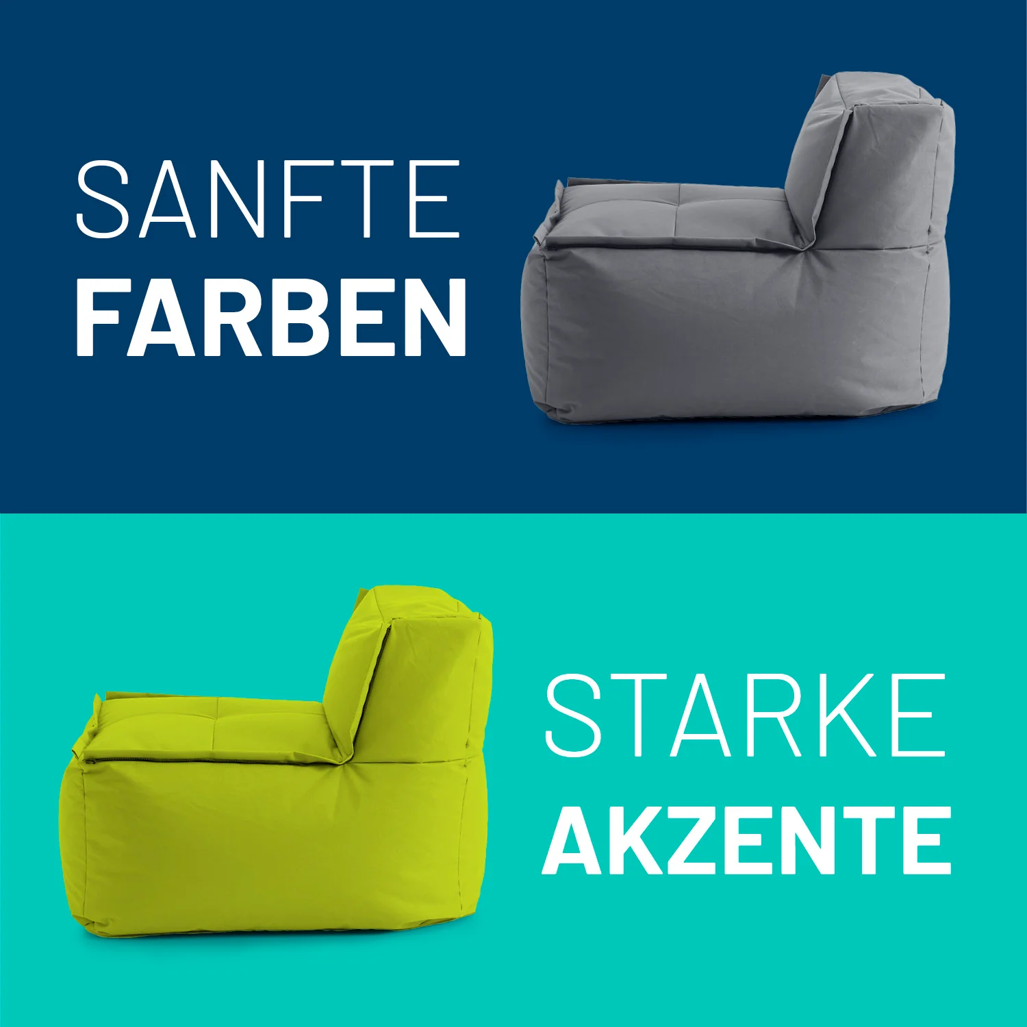 Sitzsack-Sofa Mittelstück (200 L) - Modulares System - indoor & outdoor - Apfelgrün - Image 8
