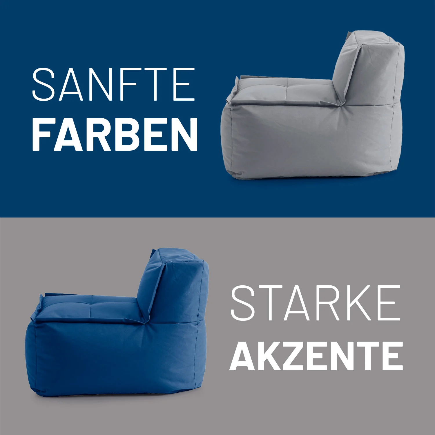 Sitzsack-Sofa Mittelstück (200 L) - Modulares System - indoor & outdoor - Navyblau - Image 8