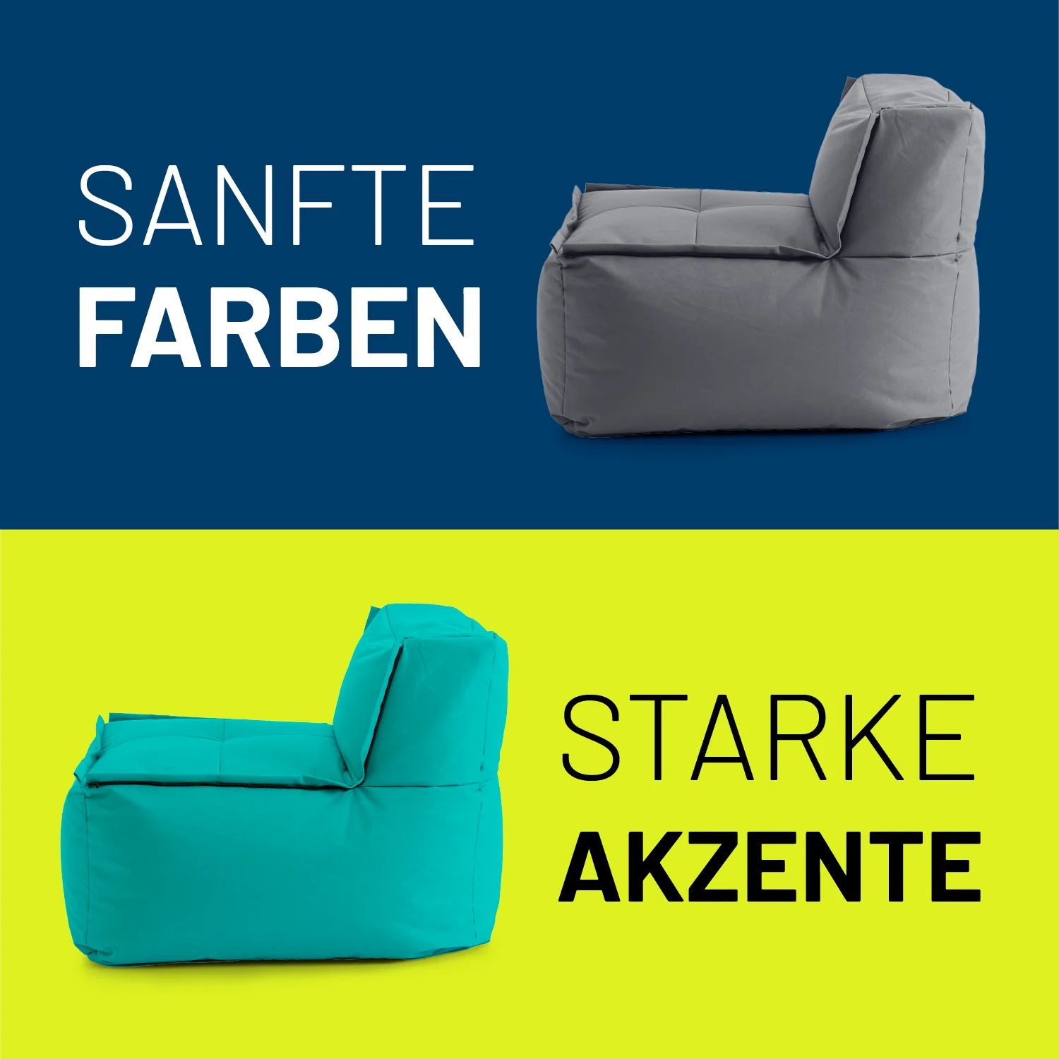 Sitzsack-Sofa Mittelstück (200 L) - Modulares System - indoor & outdoor - Türkis - Image 8