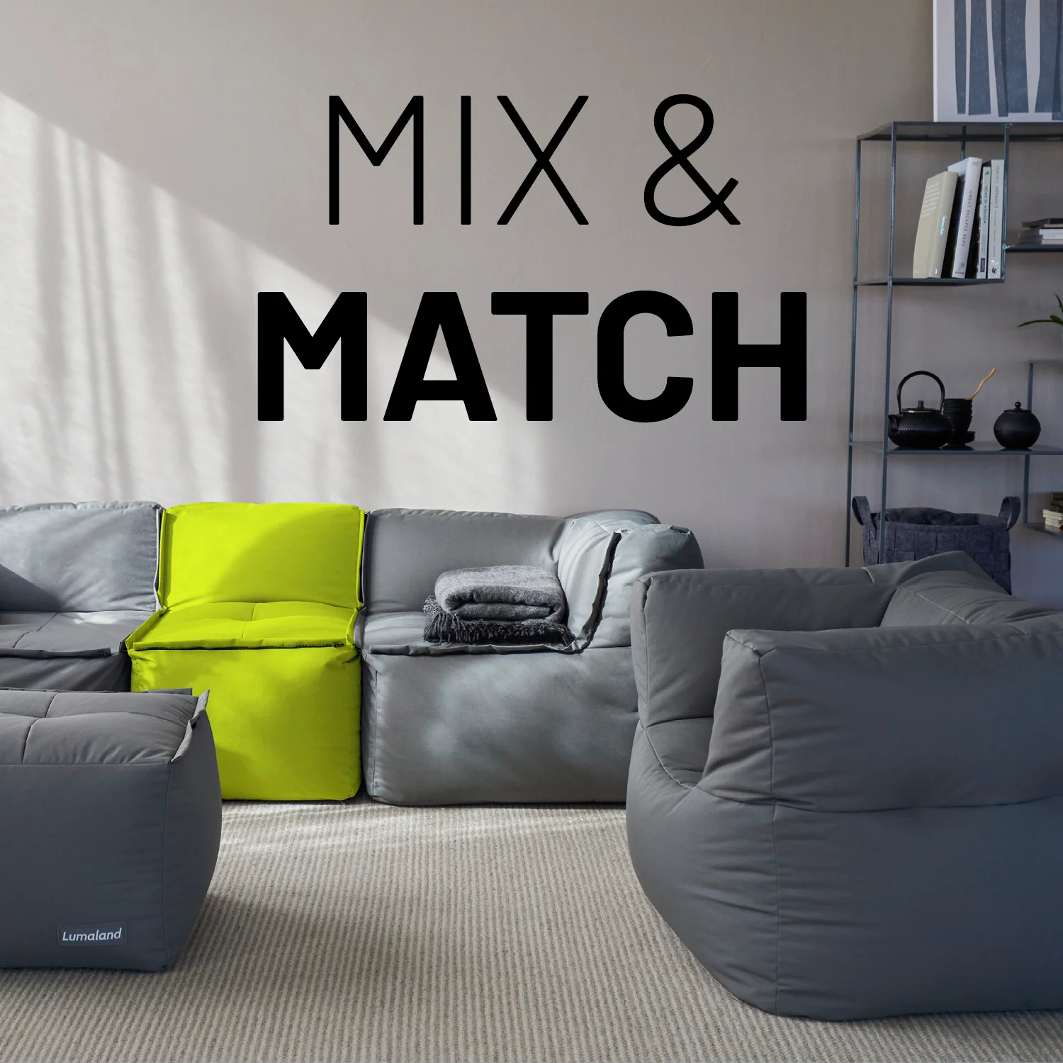 Sitzsack-Sofa Sessel (400 L) - Modulares System - indoor & outdoor - Apfelgrün - Image 3