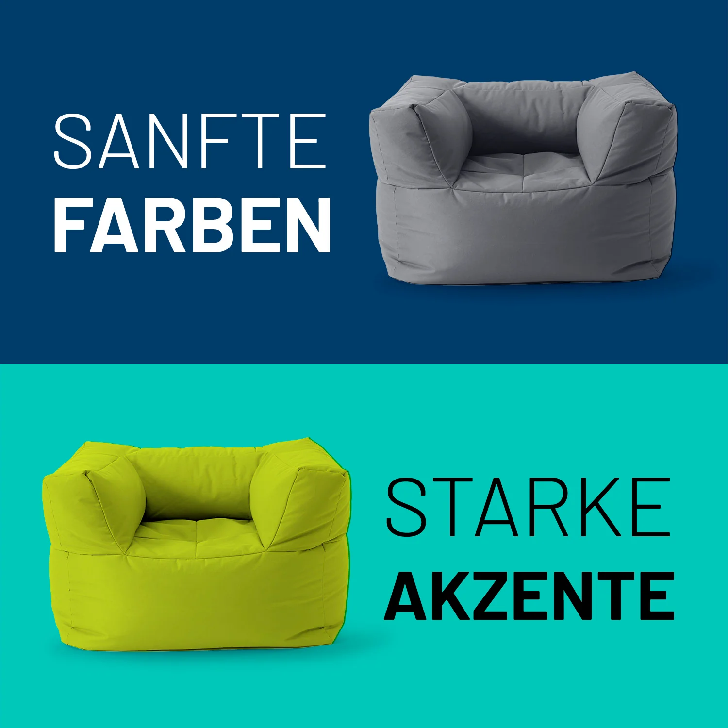 Sitzsack-Sofa Sessel (400 L) - Modulares System - indoor & outdoor - Apfelgrün - Image 8