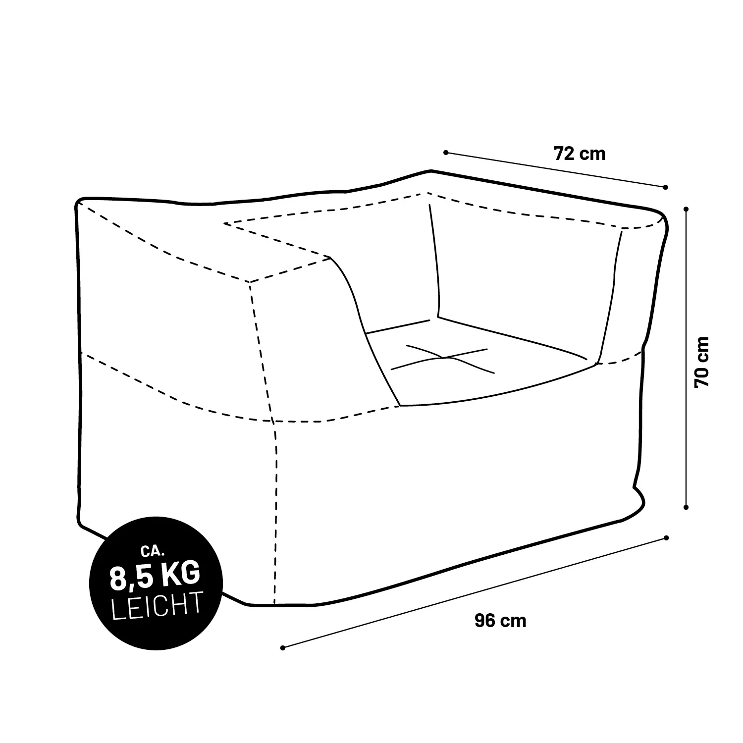 Sitzsack-Sofa Sessel (400 L) - Modulares System - indoor & outdoor - Apfelgrün - Image 9