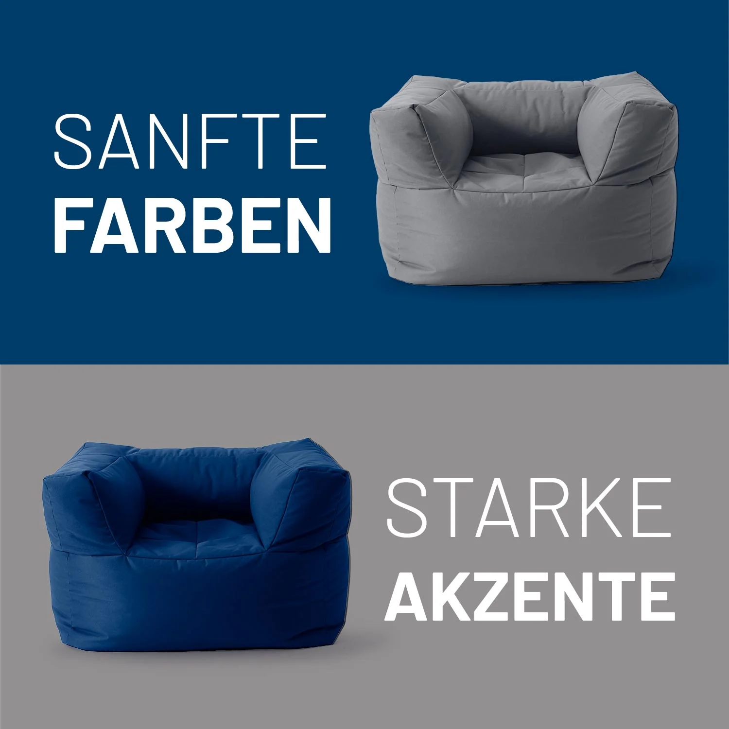 Sitzsack-Sofa Sessel (400 L) - Modulares System - indoor & outdoor - Grau - Image 8