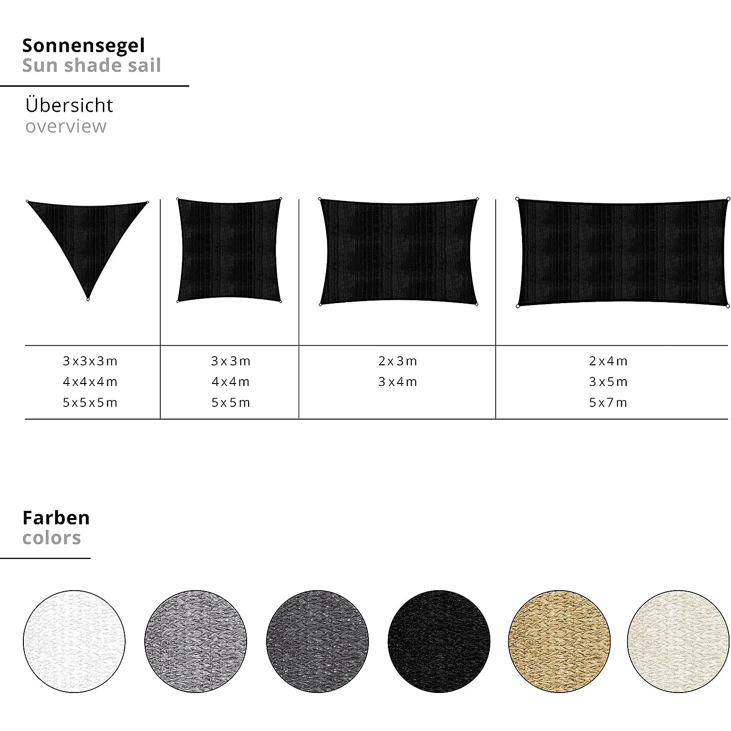 Sonnensegel 100% HDPE - Dreieck 3 x 3 Meter - dunkelgrau - Image 4