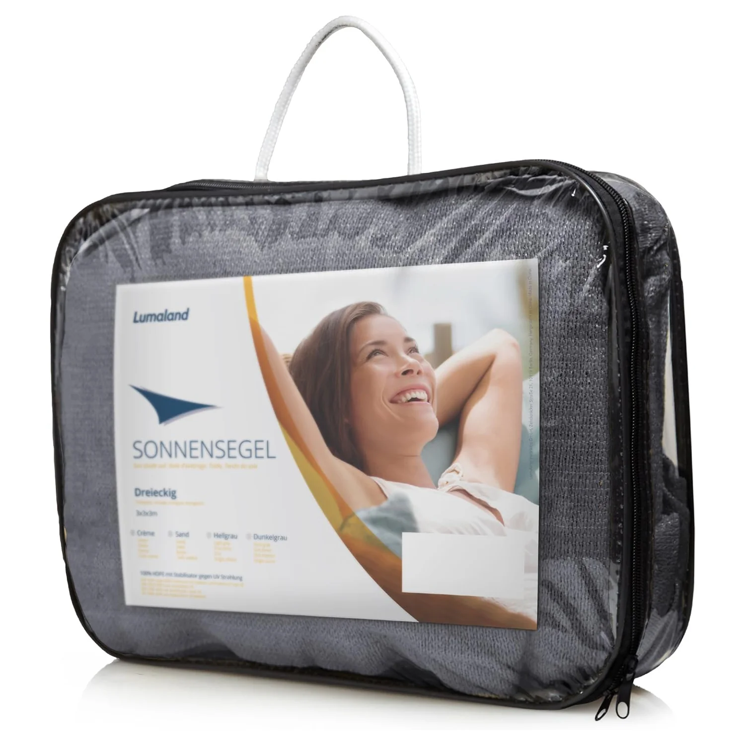 Sonnensegel 100% HDPE - Dreieck 3 x 3 Meter - dunkelgrau - Image 7