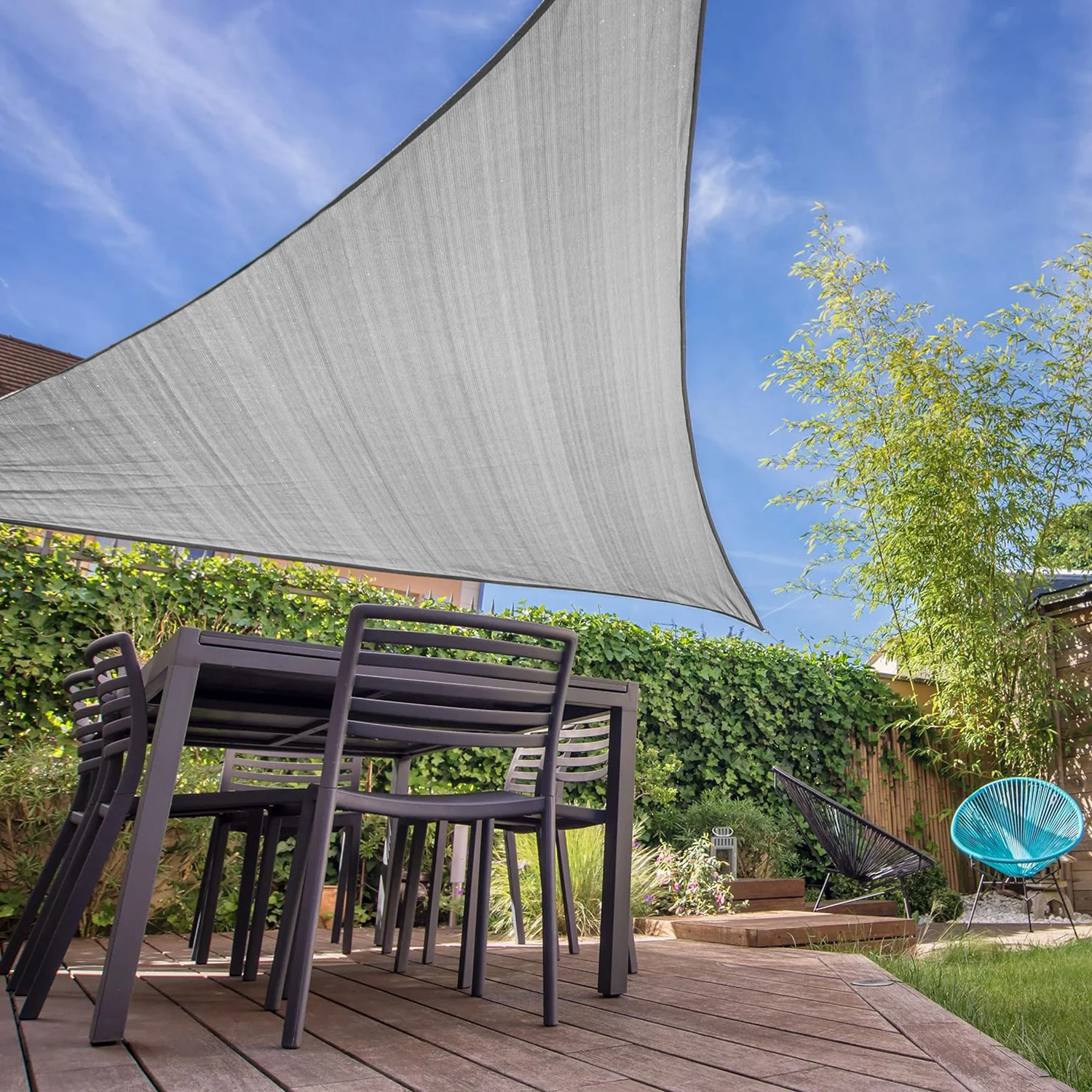 Sonnensegel 100% HDPE - Dreieck 3 x 3 Meter - Terracotta - Image 5