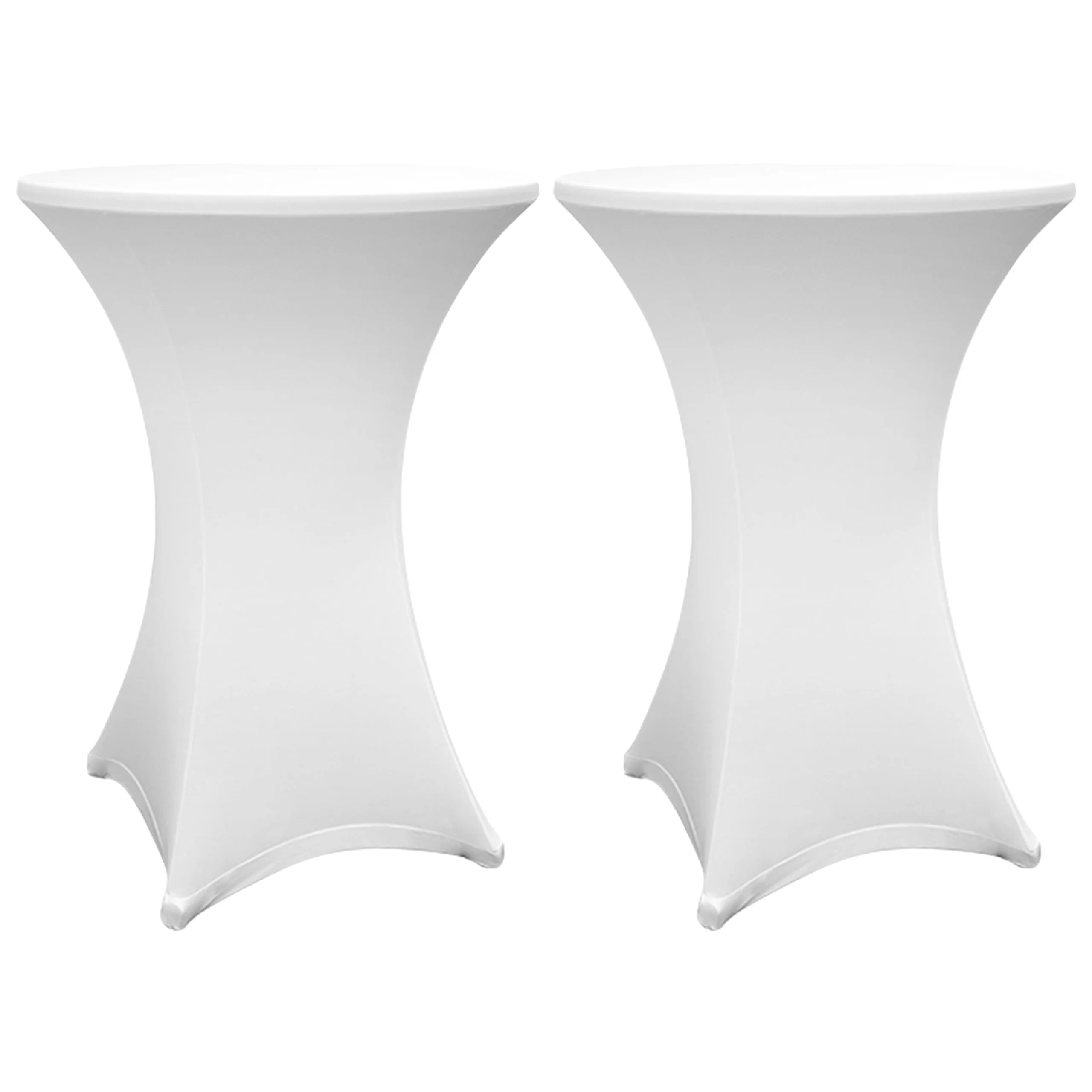 Stehtischhusse - Tisch Bezug - Husse -  Ø 70-75 cm - Weiß - 2er-Set