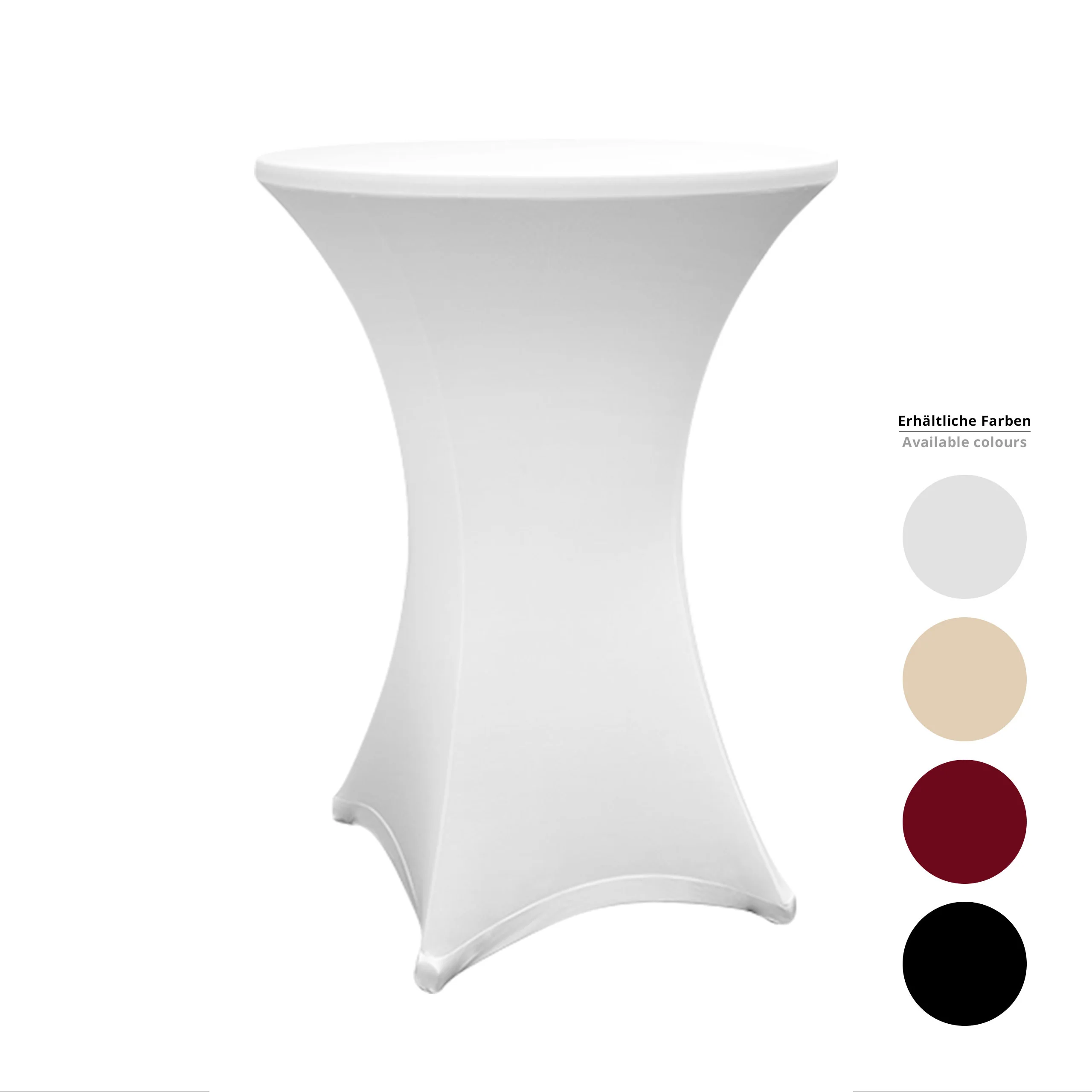 Stehtischhusse - Tisch Bezug - Husse -  Ø 70-75 cm - Weiß - 2er-Set - Image 6