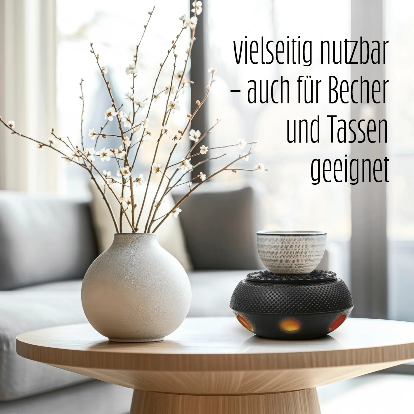 Stövchen aus Gusseisen - Teewärmer für Teekannen - Nach asiatischer Tradition - Schwarz - Image 3