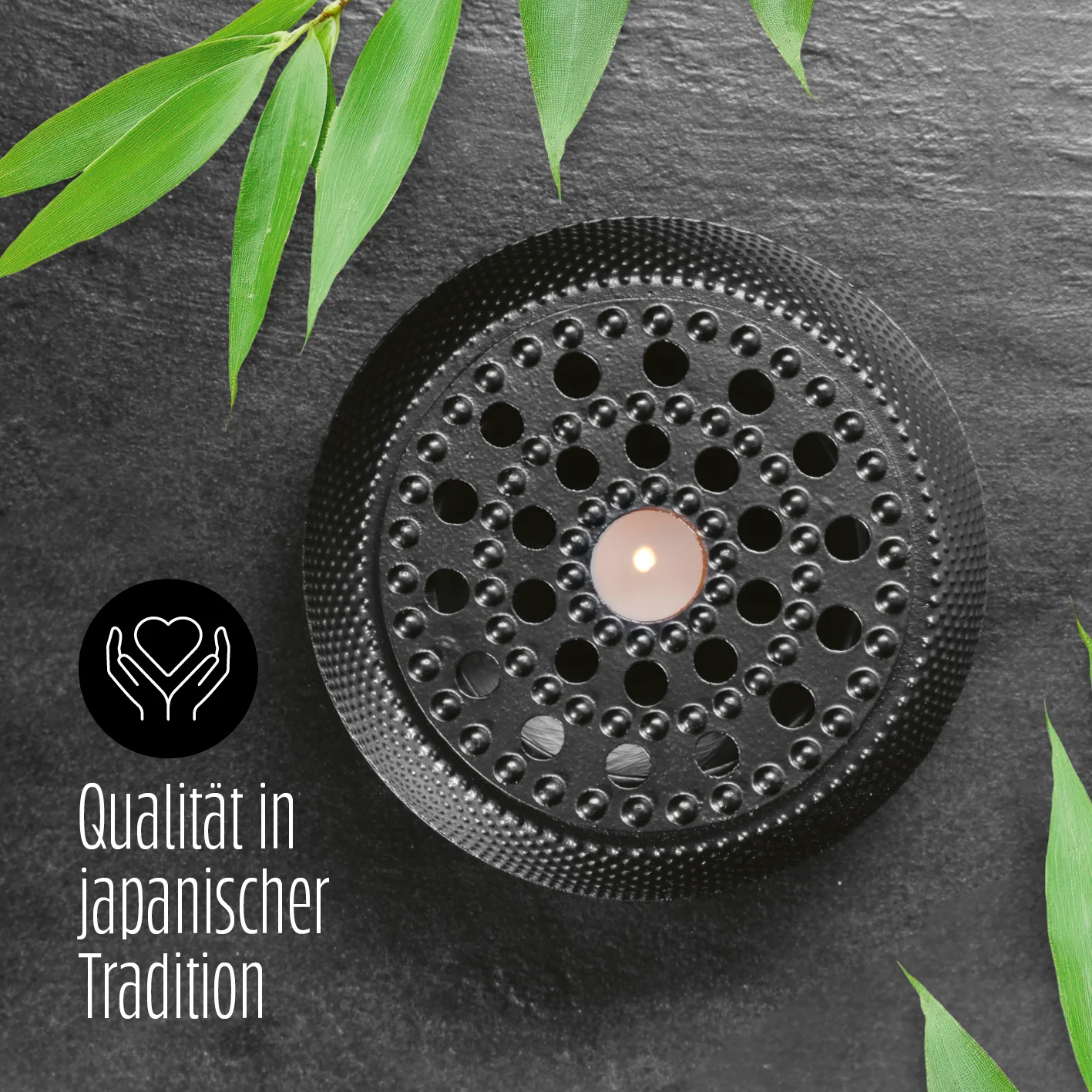 Stövchen aus Gusseisen - Teewärmer für Teekannen - Nach asiatischer Tradition - Schwarz - Image 6