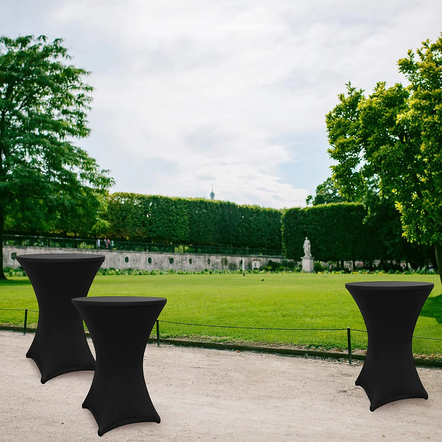 Stehtischhusse - Tisch Bezug - Husse -  Ø 80-85 cm - Schwarz - Image 4