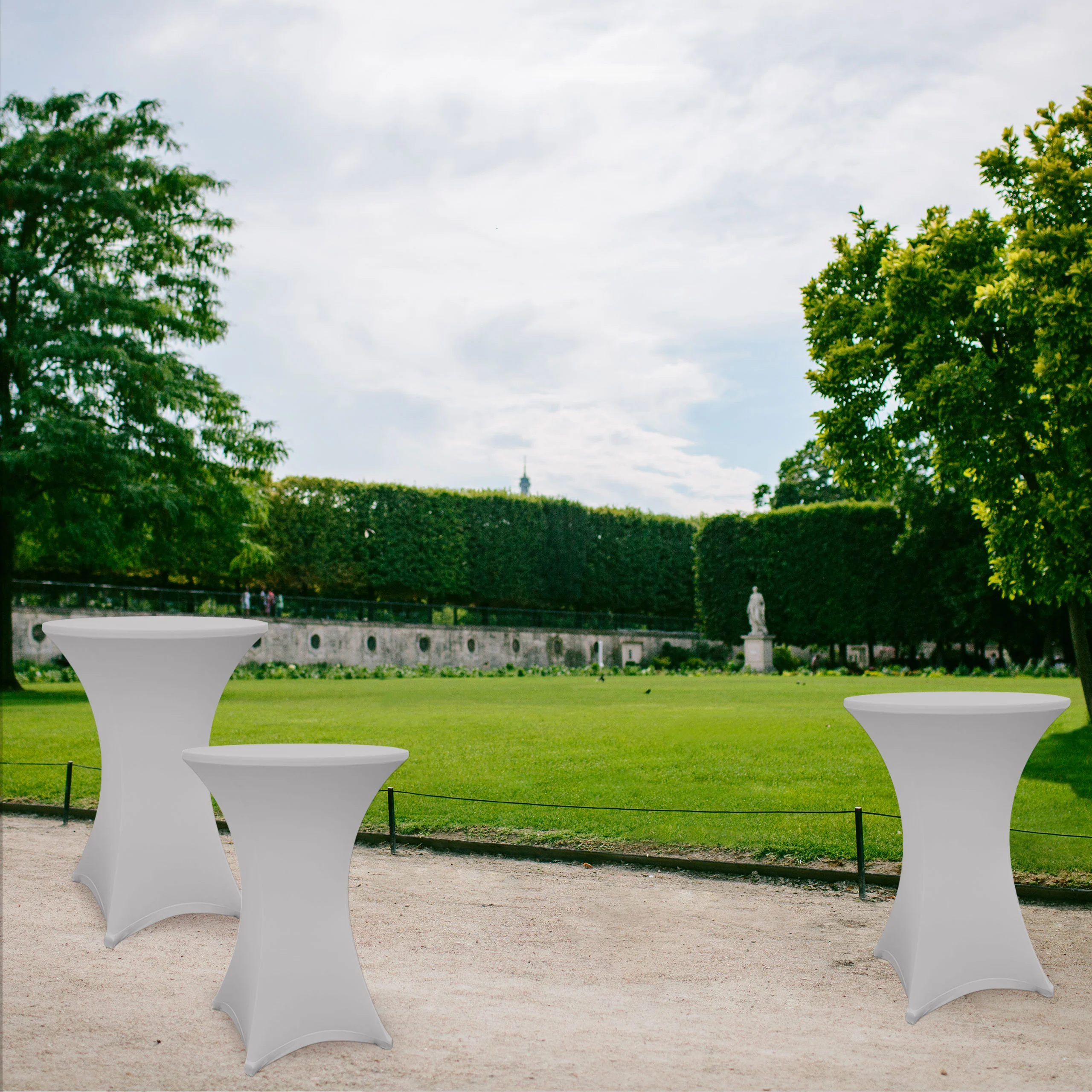 Stehtischhusse - Tisch Bezug - Husse -  Ø 80-85 cm - Silbergrau - Image 4