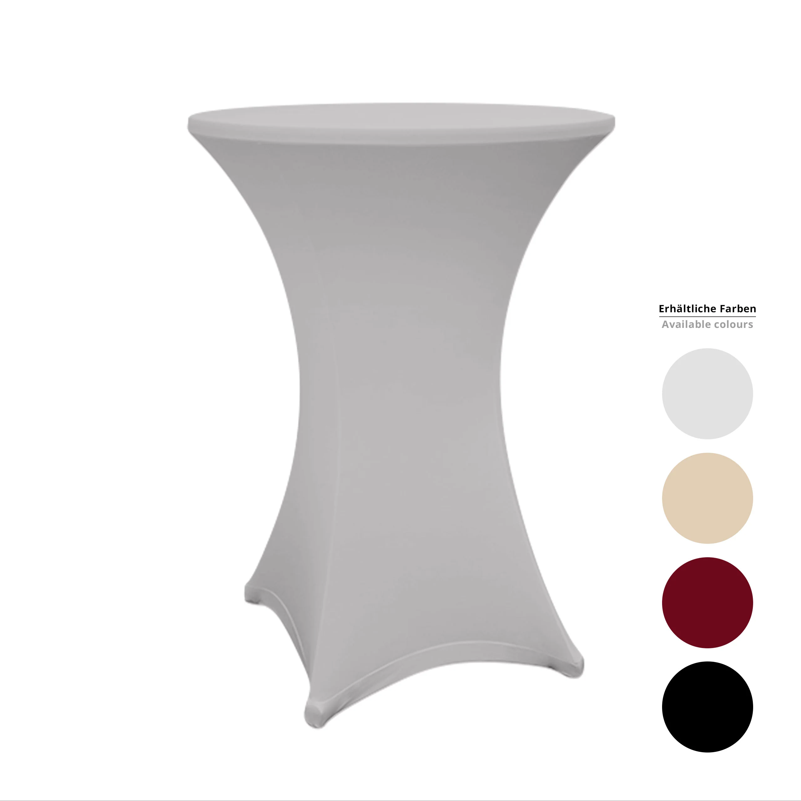 Stehtischhusse - Tisch Bezug - Husse -  Ø 80-85 cm - Silbergrau - Image 7