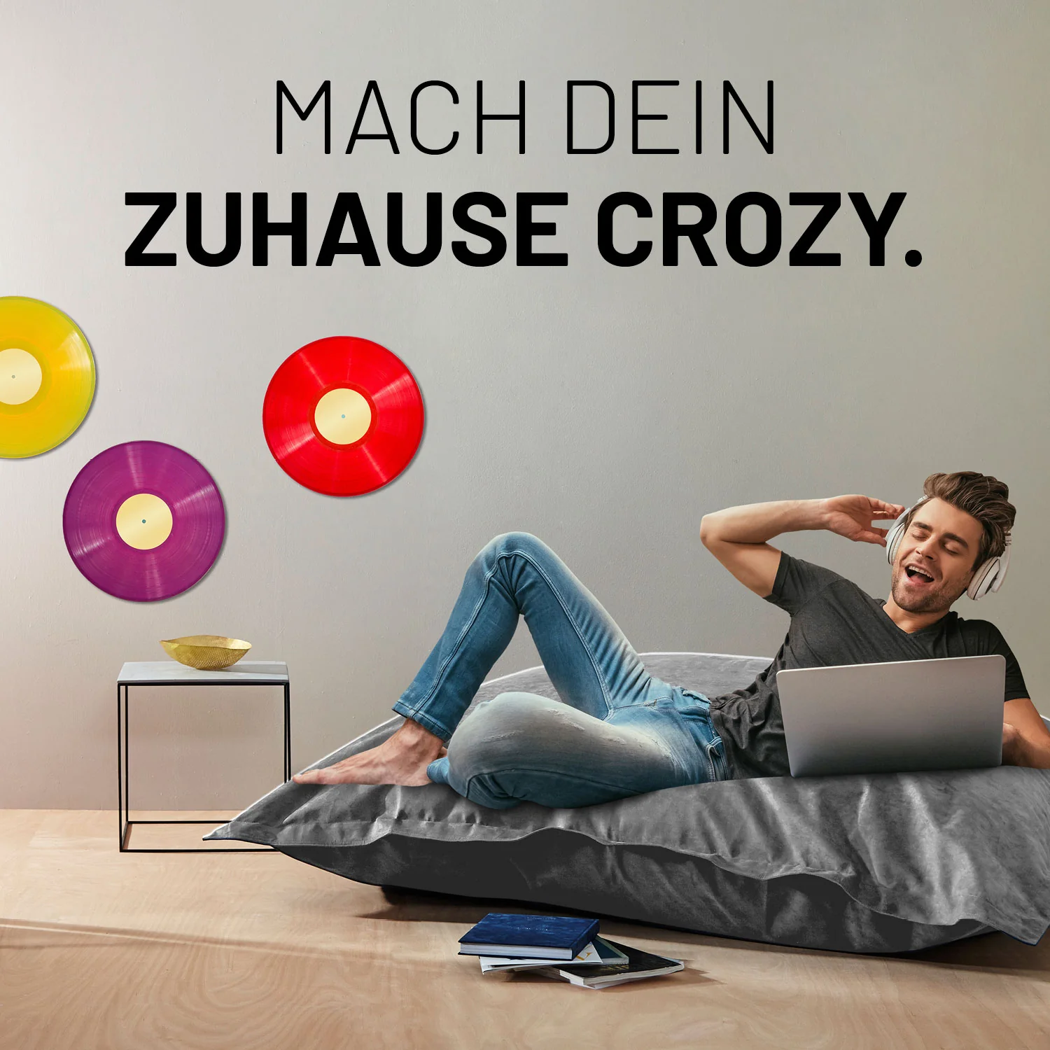 XXL Microvelours Sitzsack (380 L) - indoor - Grau - Image 3
