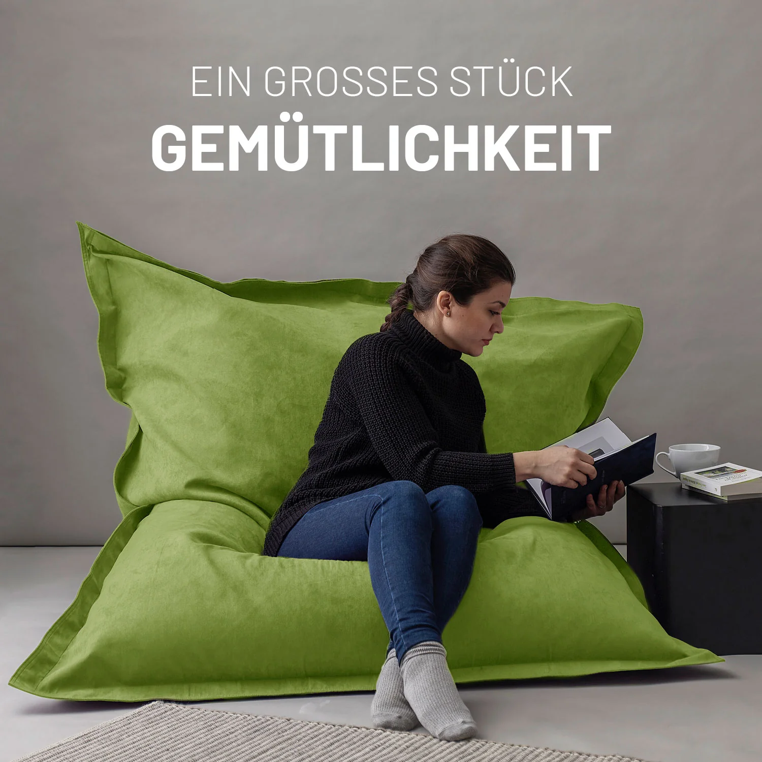 XXL Microvelours Sitzsack (380 L) - indoor - Grün - Image 5
