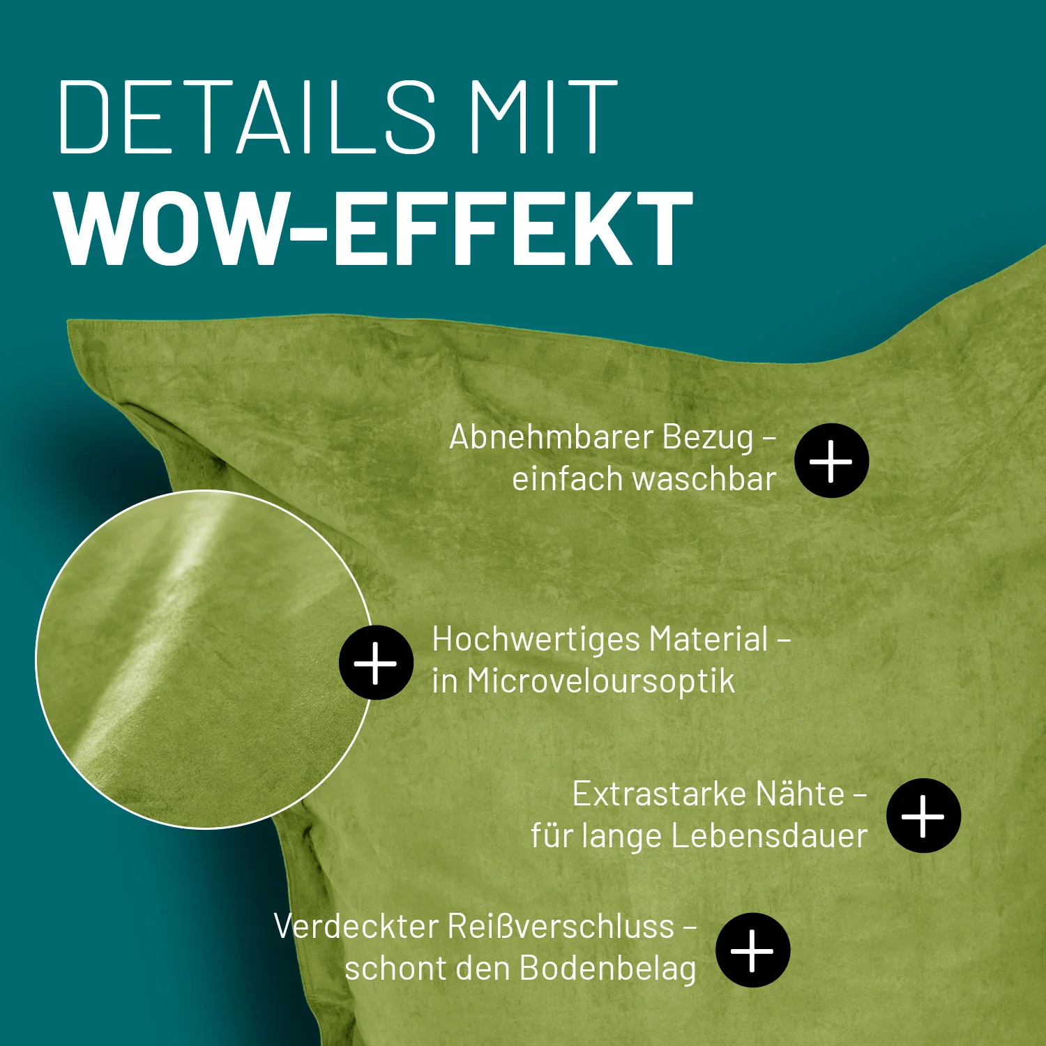 XXL Microvelours Sitzsack (380 L) - indoor - Grün - Image 6
