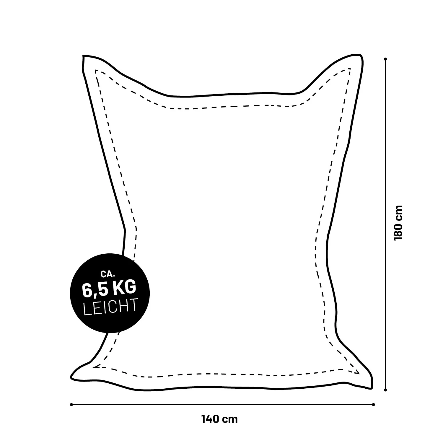 XXL Microvelours Sitzsack (380 L) - indoor - Orange - Image 9