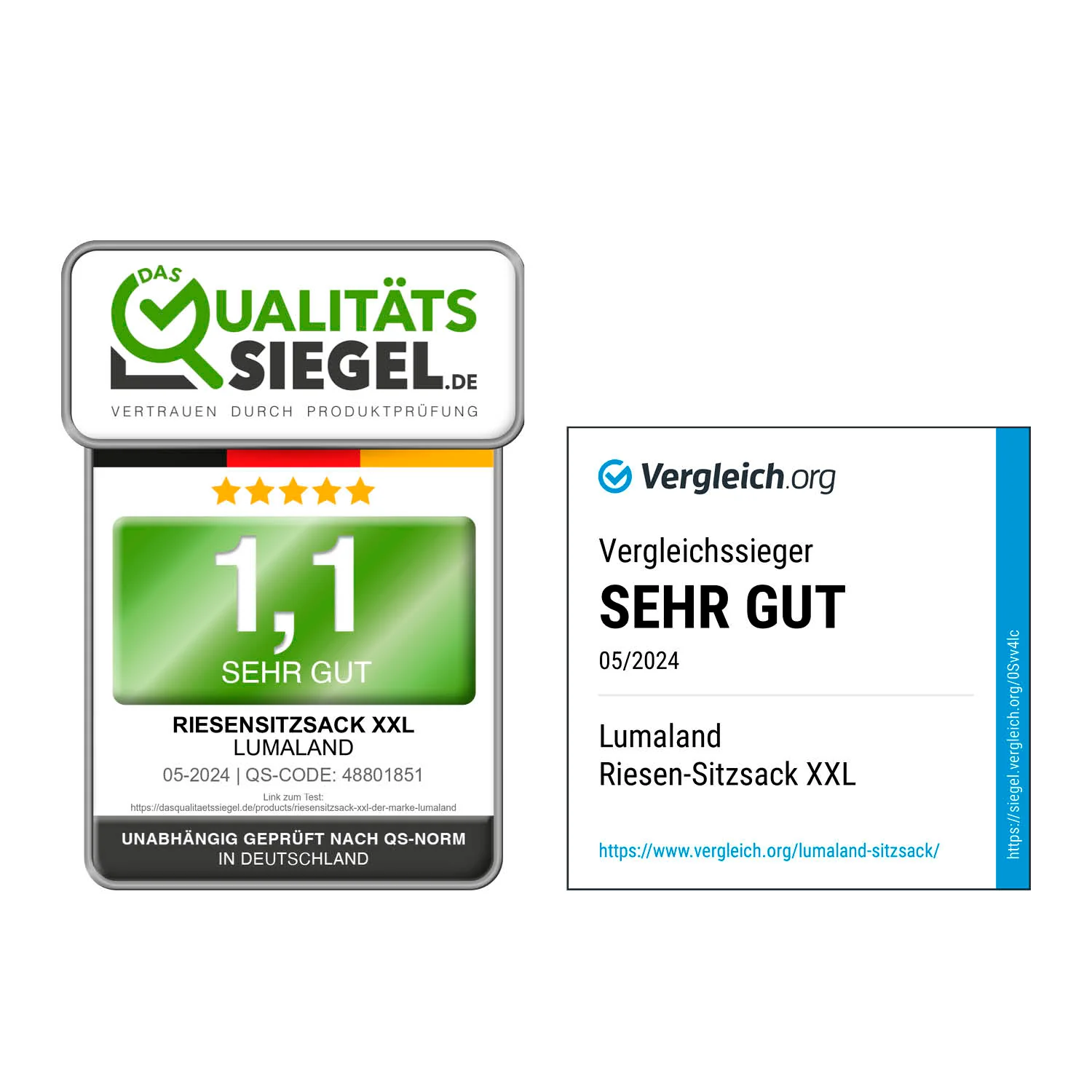 XXL-Sitzsack Karo - Pastellgrün/Senfgelb - Image 3