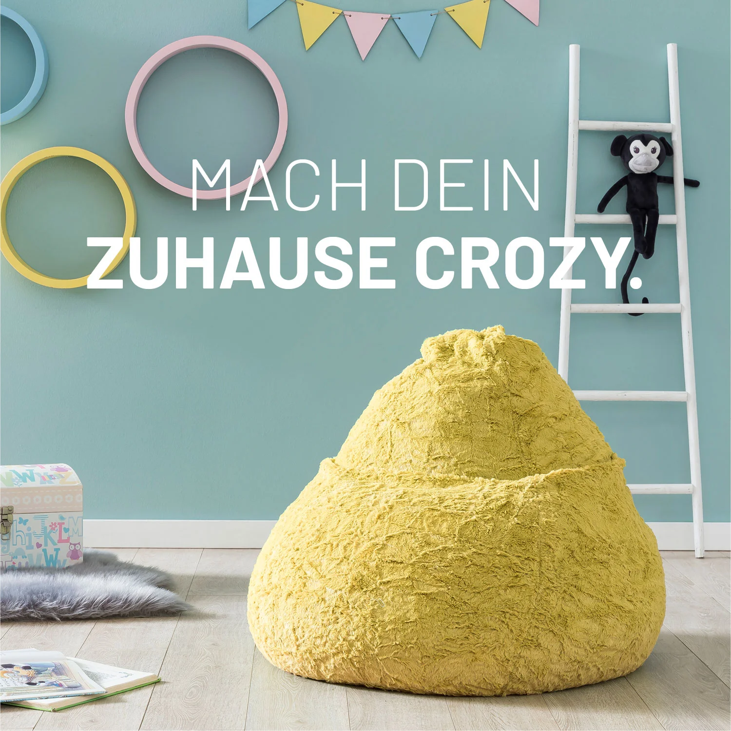 Luxury Fluffy Sitzsack (120 L) - indoor - Gelb - Image 3